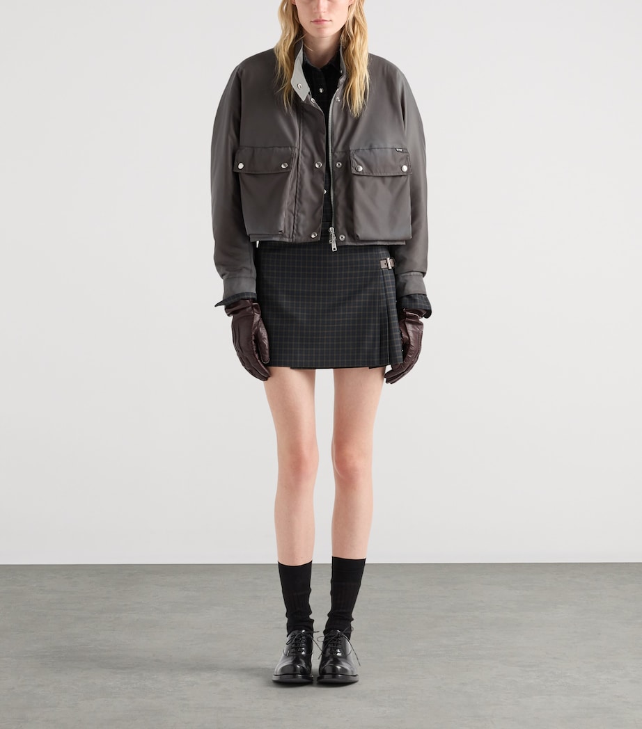 Prada Womens Washed Re-Nylon Jacket Grey Image 2