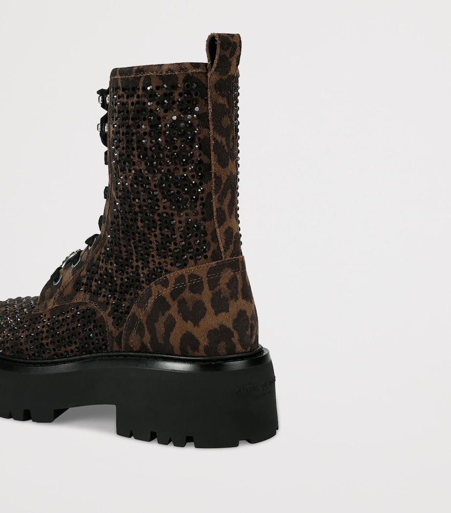 Suede Embellished Chelsea Perf Ankle Boots DK.BRN COM Image 2