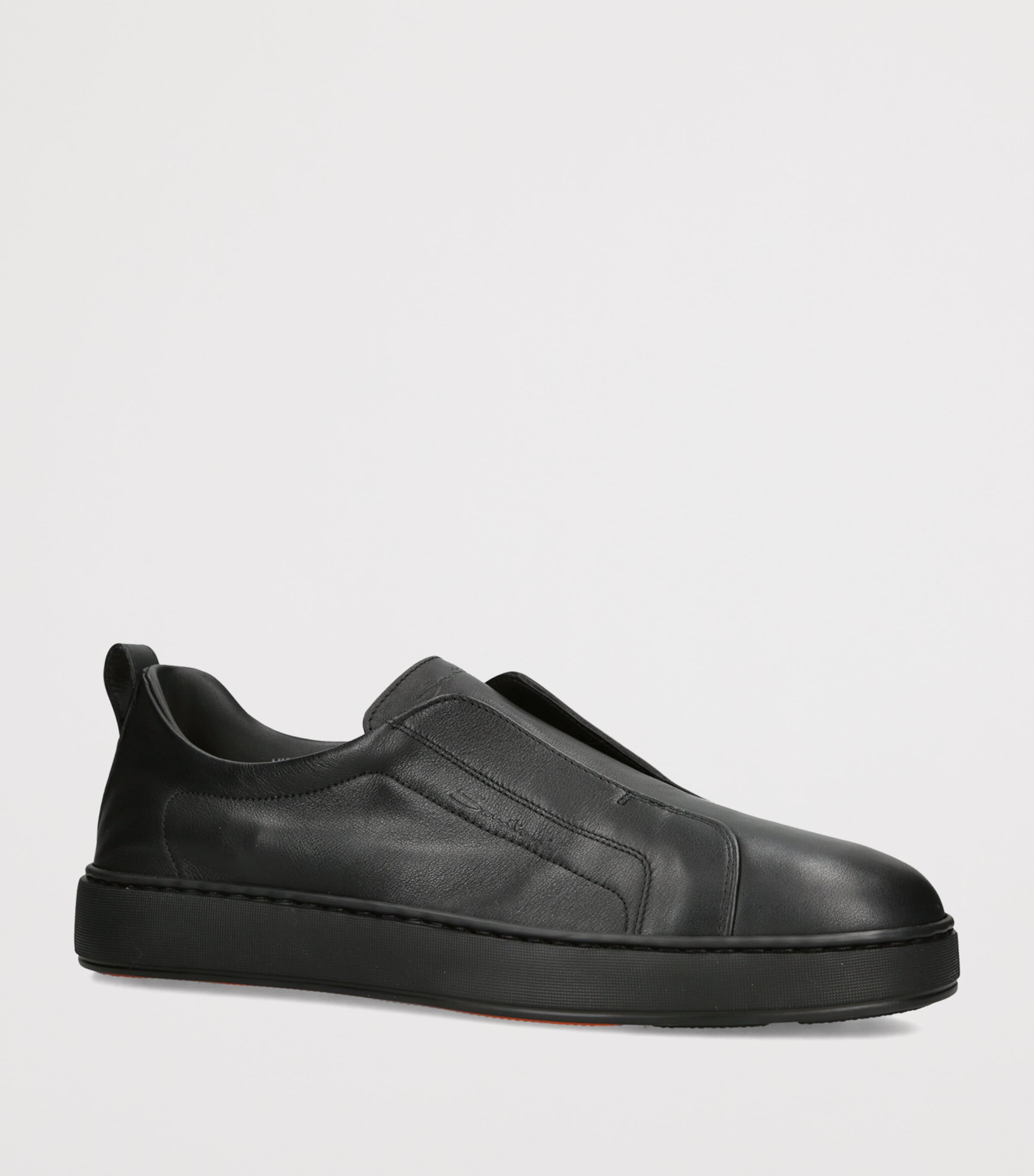 Santoni Leather Victory Sneakers Black Image 2