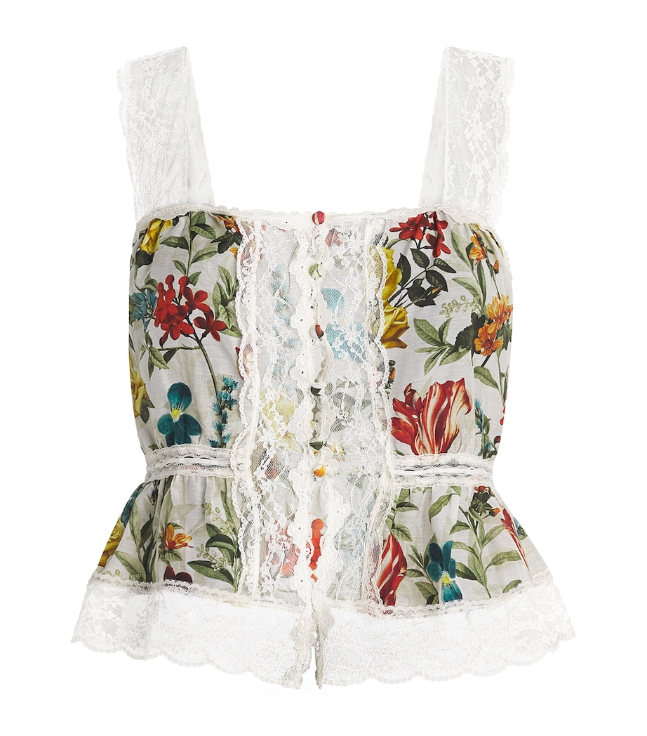 Alice+Olivia Womens Cotton-Silk Annabeth Top Dsrt Sprgs Vnla Image 1
