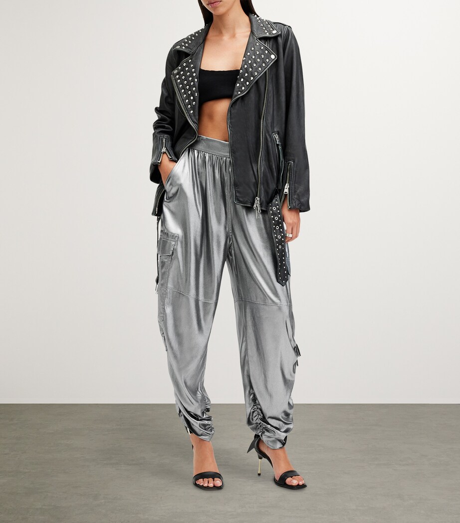 AllSaints Leather Kaye Cargo Trousers Harrods PT