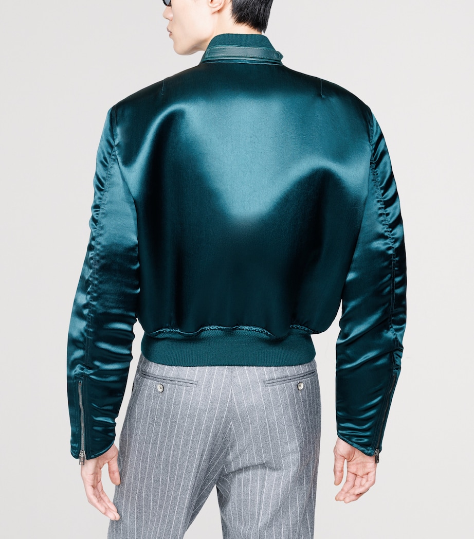 TOM FORD Mens Satin Bomber Jacket Gcm Image 4