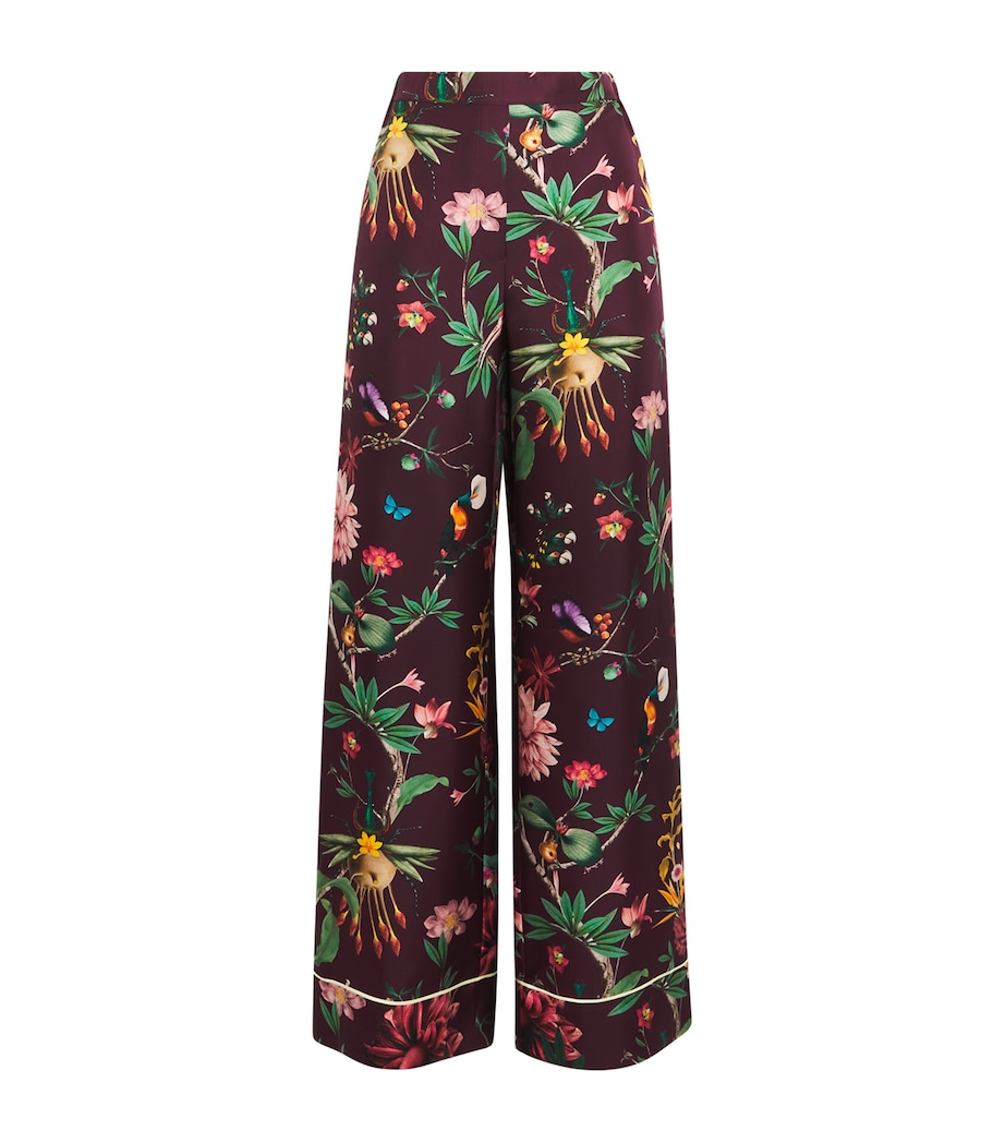 Silk Printed Pajama Wide-Leg Trousers RE02ZOOFLORA Image 1