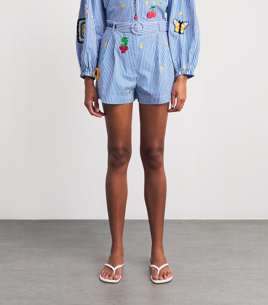 Camilla Womens Cotton Appliquéd Shorts Magic Of The Mercado Image 4