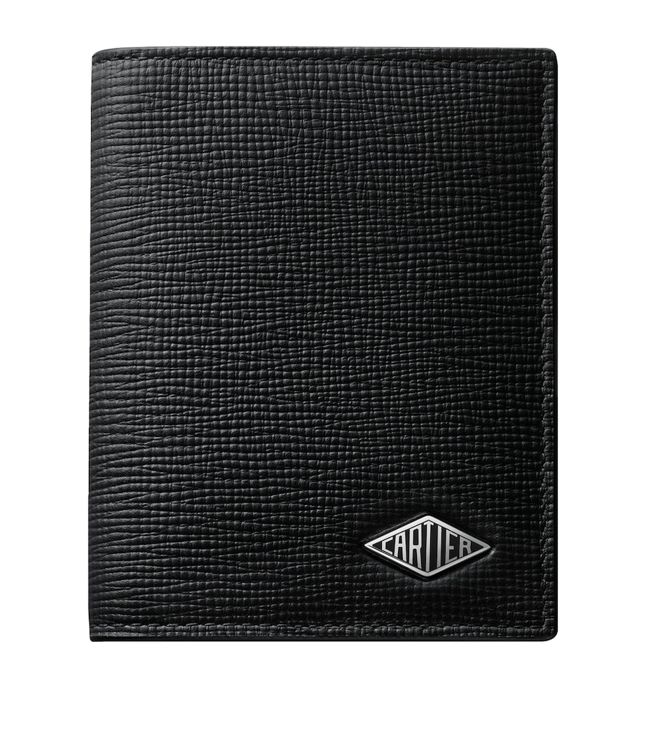 Grained Leather Losange Card Holder BLACK Image 1