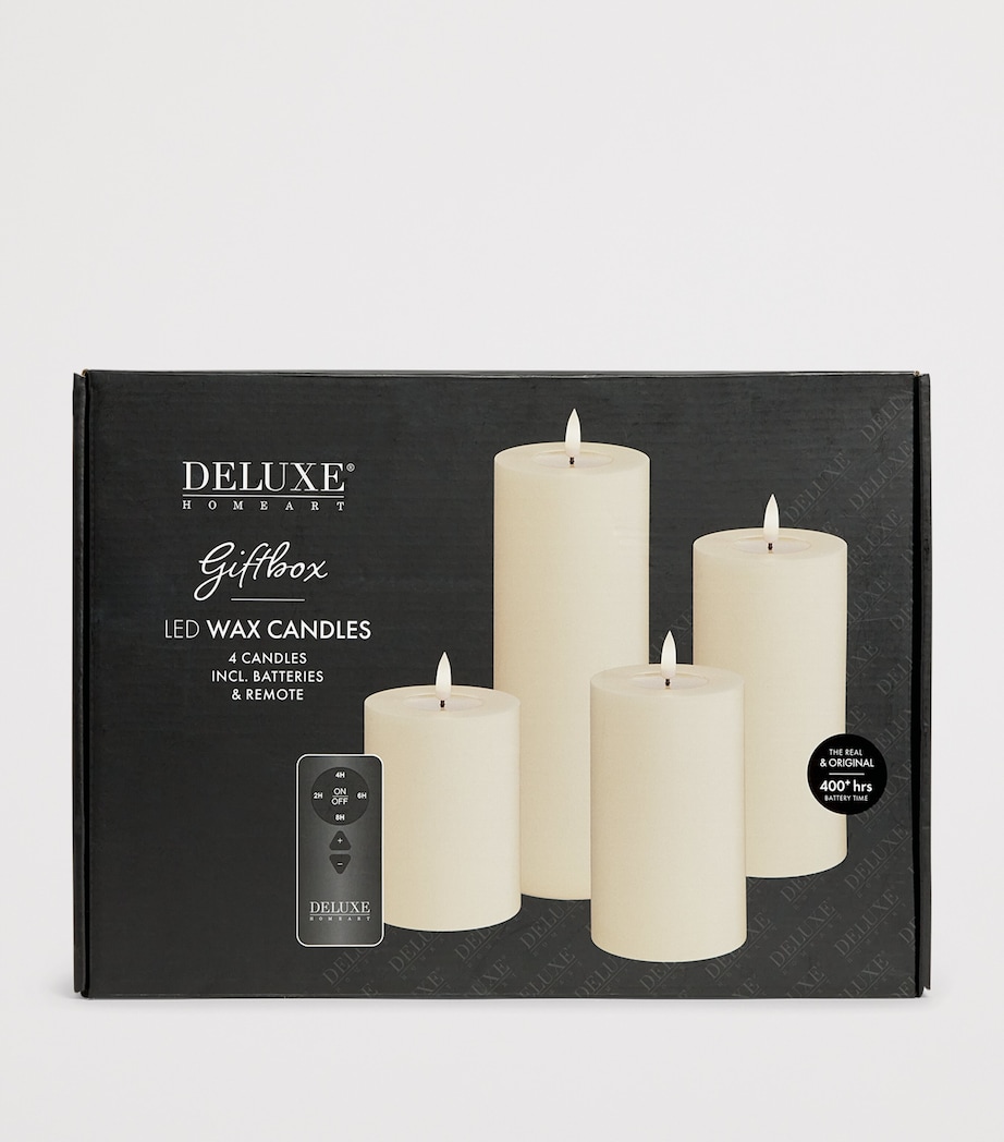 LED Candle Gift Box with Remote (Set of 4) CREAM Image 3