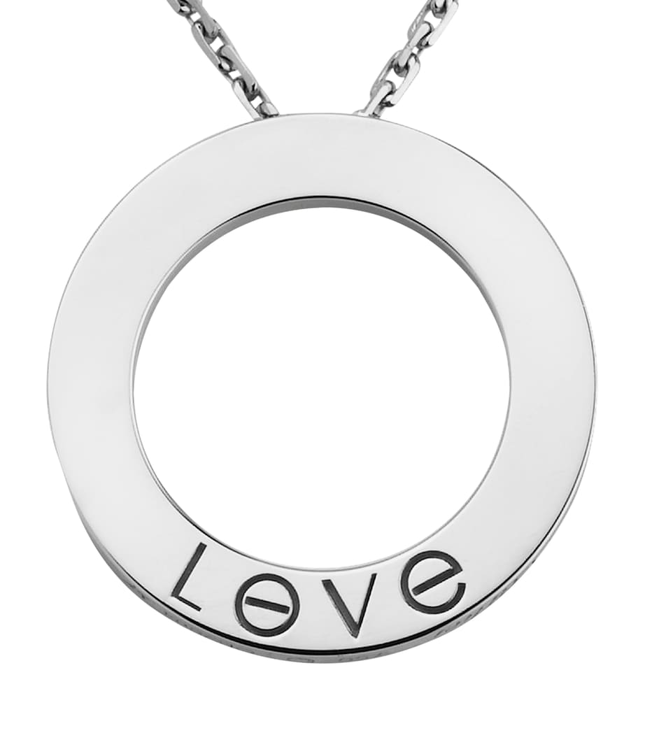 White Gold LOVE Necklace WHITE GOLD Image 4