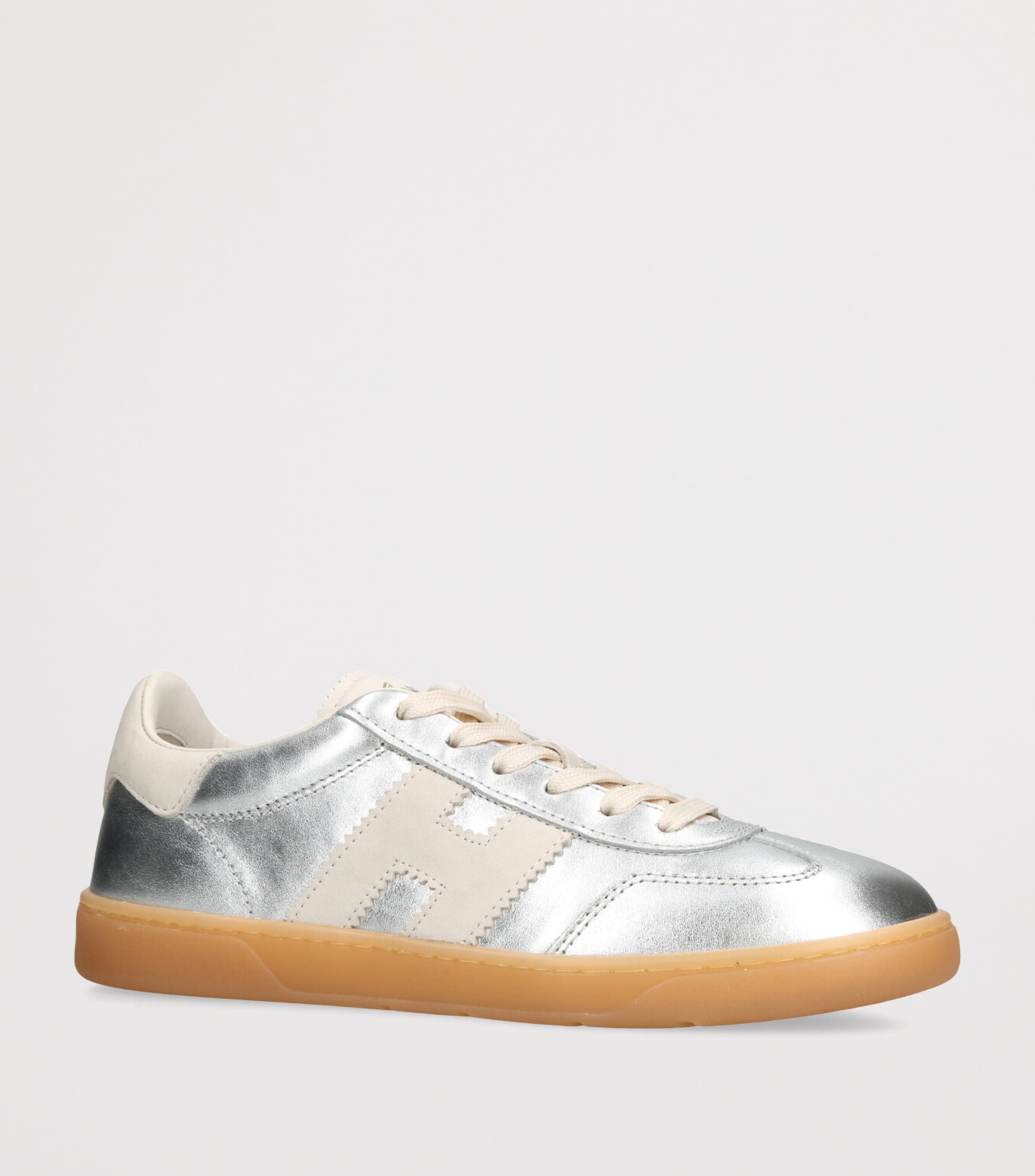 Leather Metallic Cool Sneakers SILVER COM Image 3