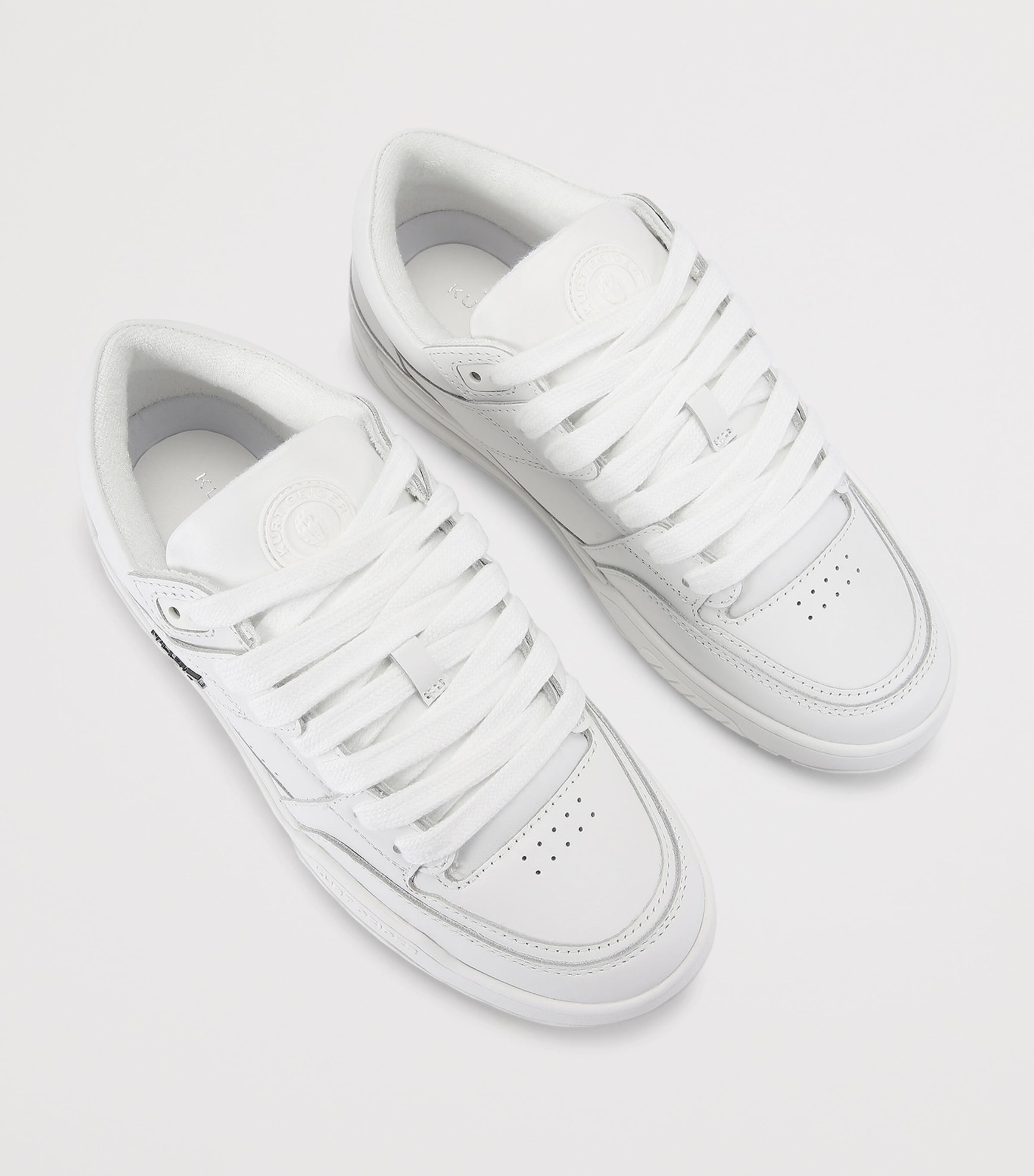 Kurt Geiger London Leather Hatton High-Top Sneakers White Image 2