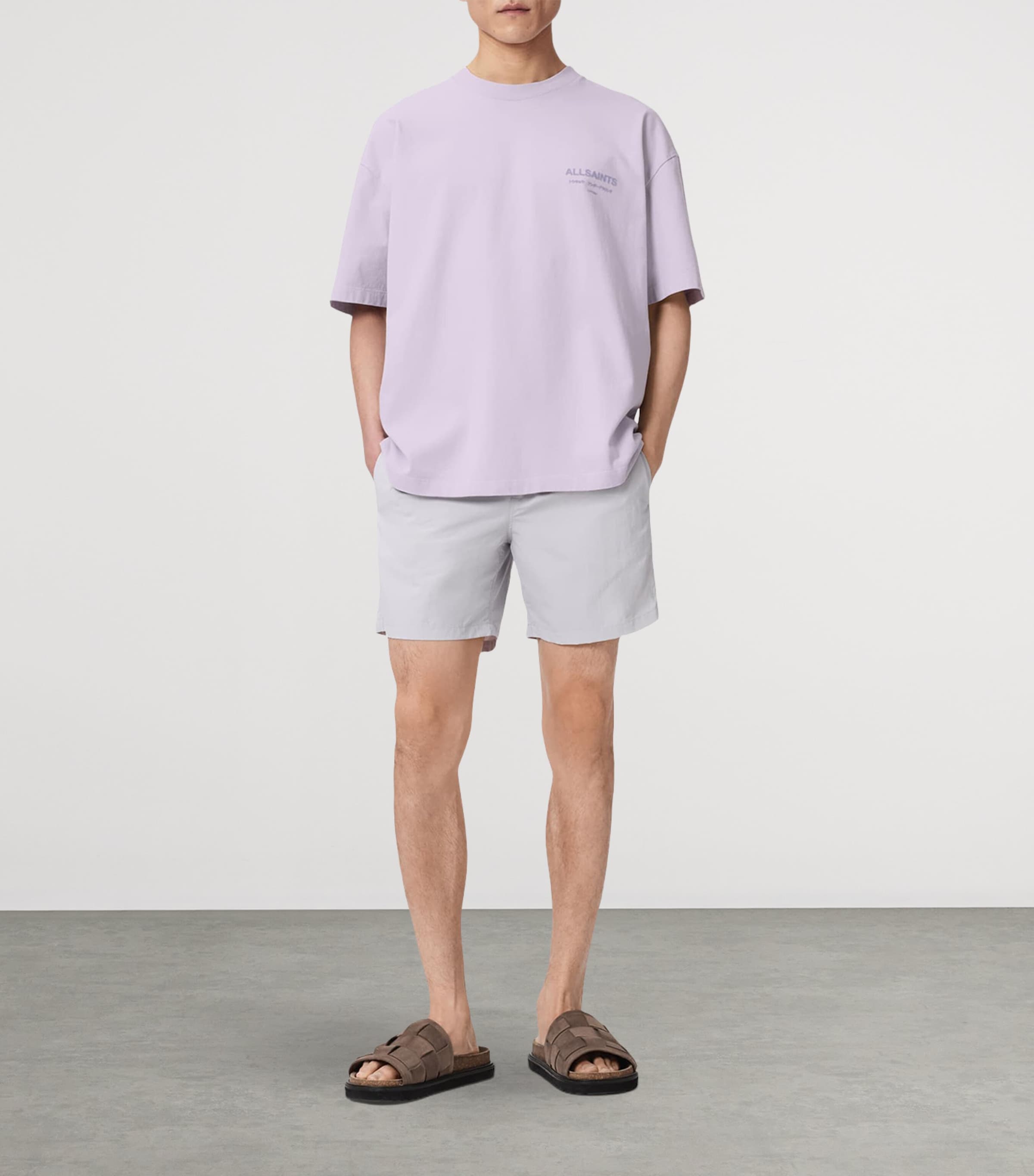 AllSaints Mens Organic Cotton Xander T-Shirt Parma Purple Image 2