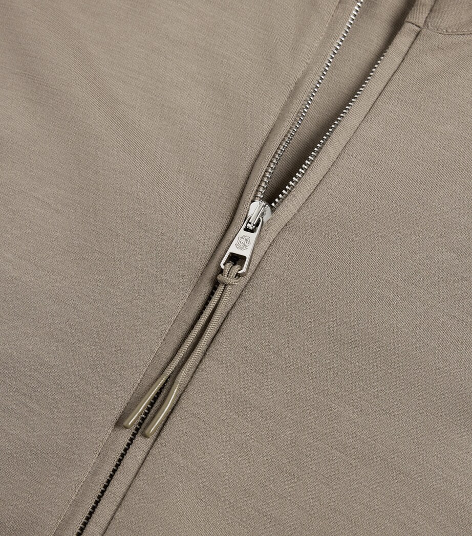Dunhill Mens Wool-Cashmere Track Jacket Khaki Image 5
