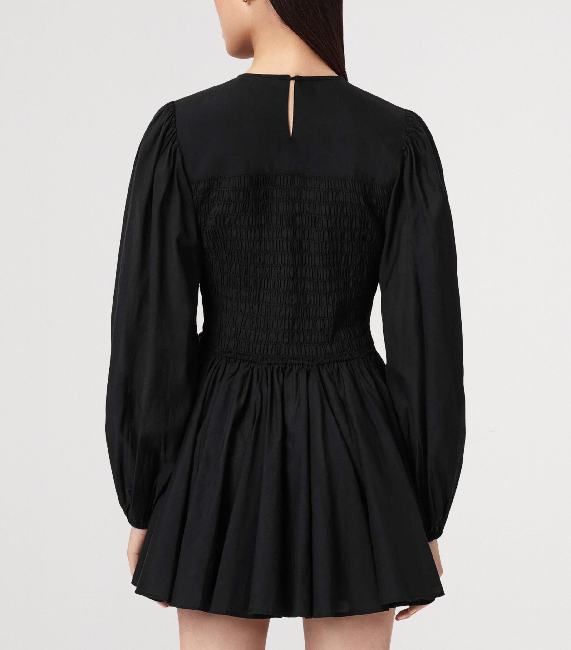 AllSaints Womens Organic Cotton-Blend Chia Mini Dress Black Image 4