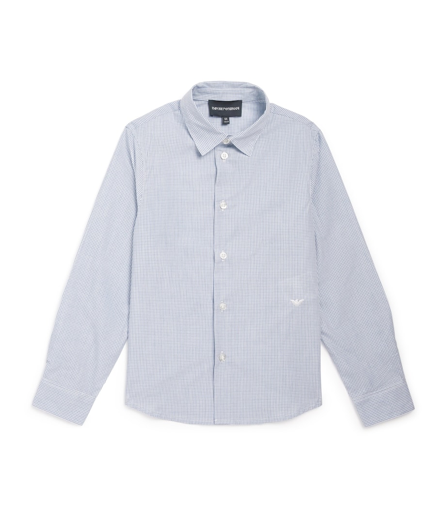 Cotton Check Shirt (6-36 Months) CH.L.BLUE/WHTE Image 1