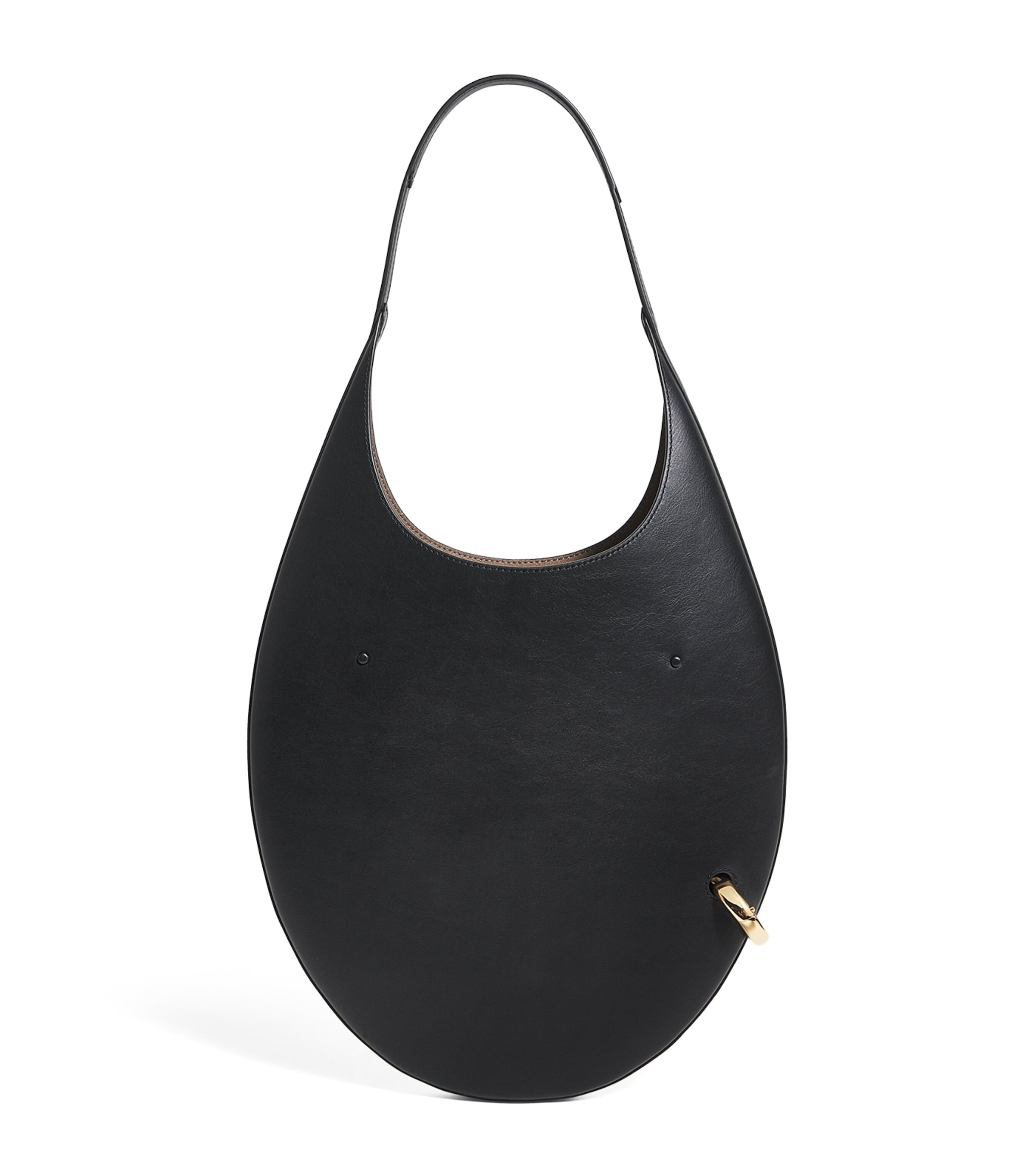 Tory Burch Leather Pierced Shoulder Bag In Black