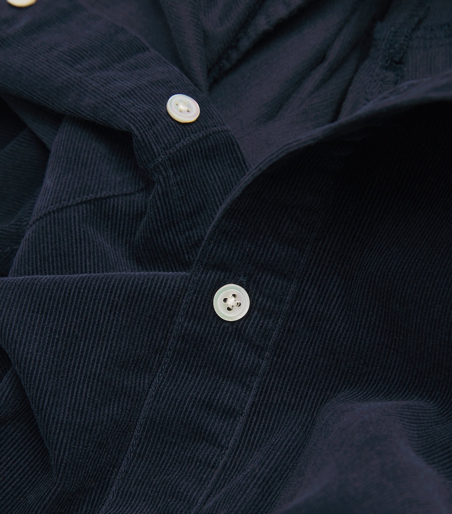 Cotton Corduroy Mini Shirt Dress NAVY Image 5