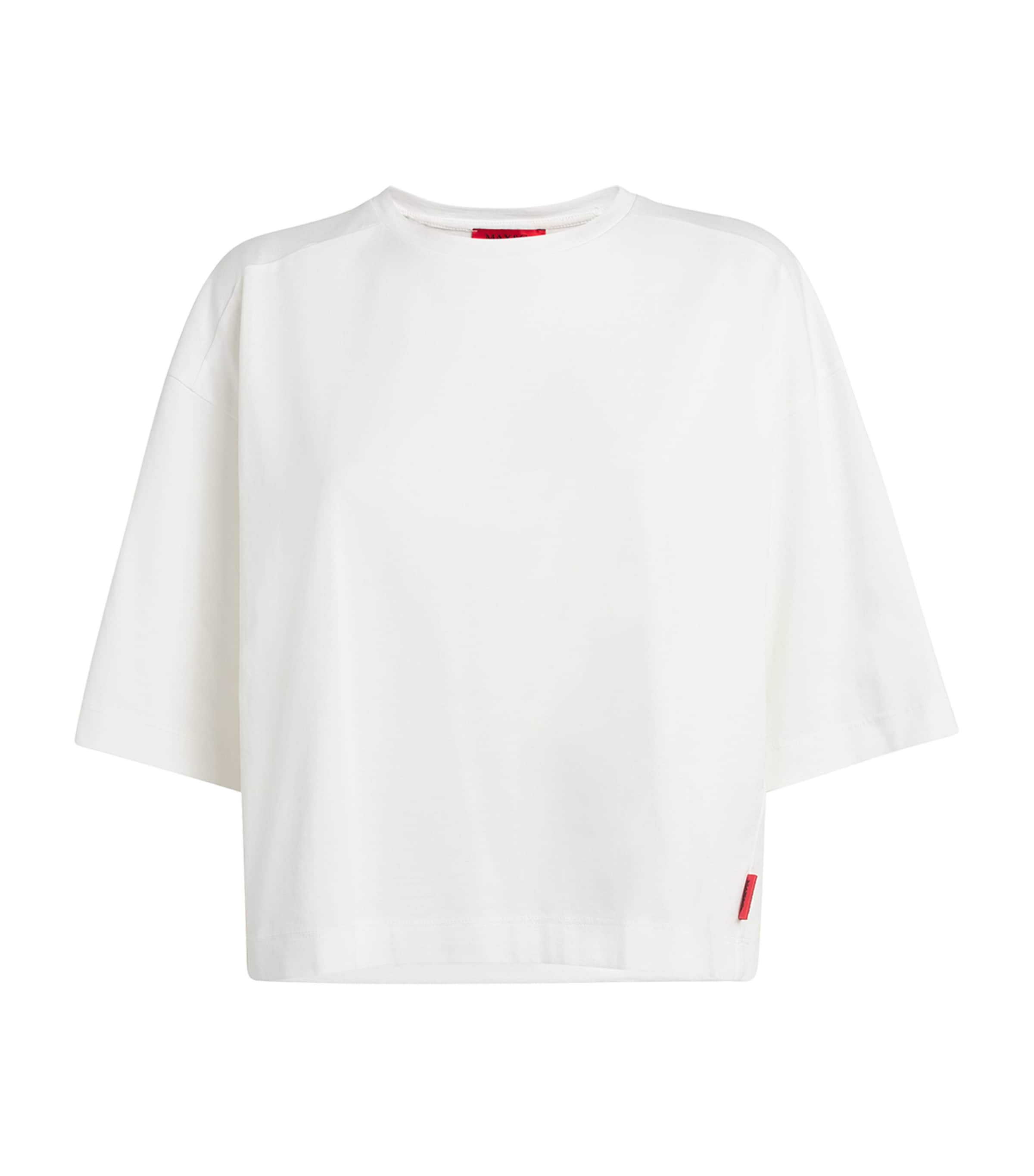 Cotton Cropped T-Shirt WOOL WHITE Image 1