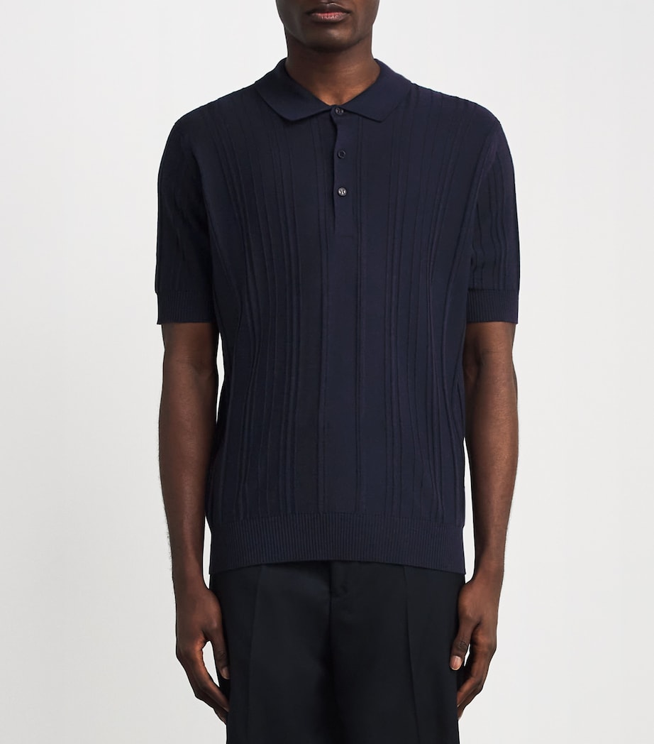 Extra Fine Merino Wool Jaxen Polo Shirt MIDNIGHT Image 3