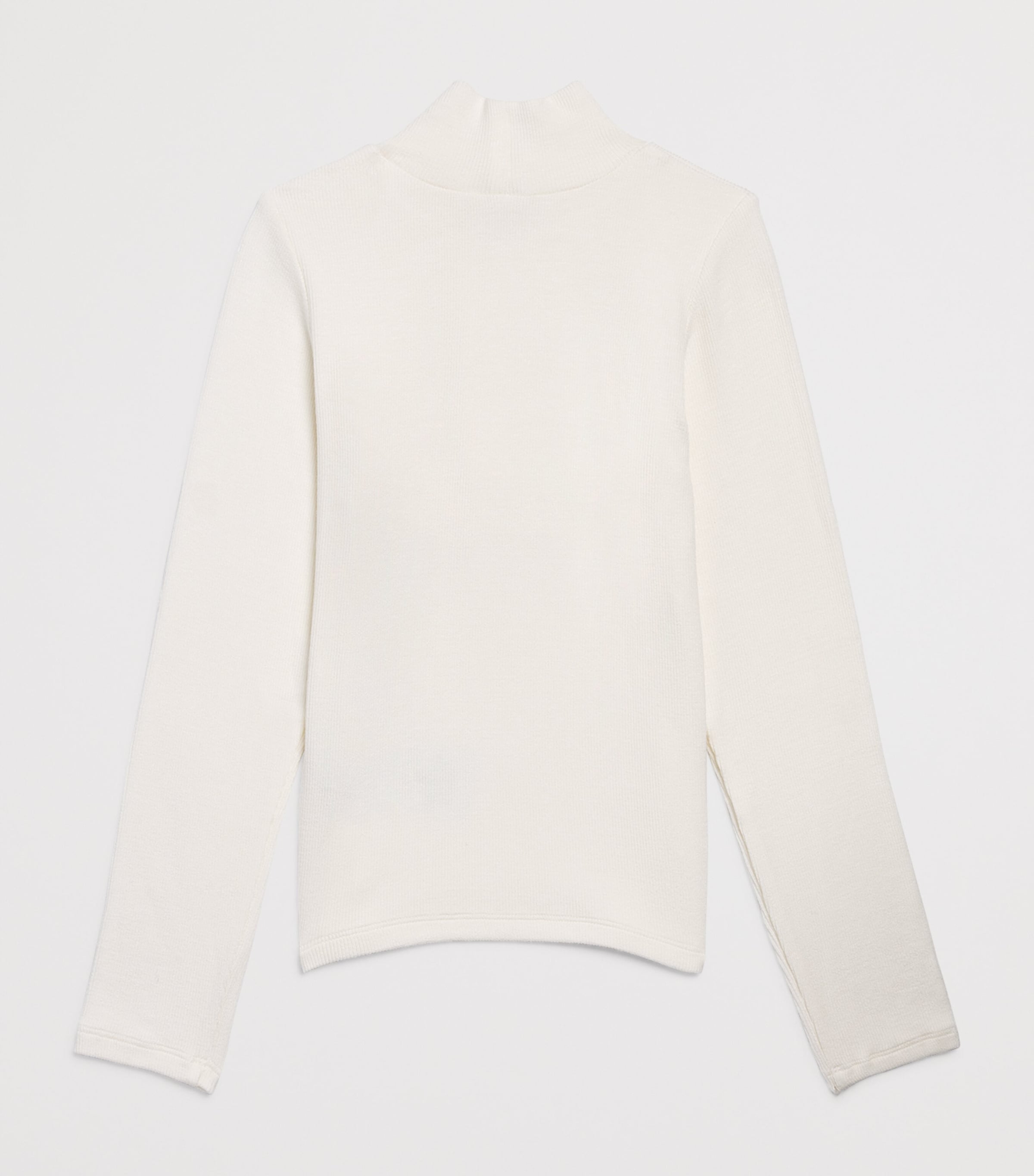 Monnalisa Ribbed Ruffle Rollneck Top (2-12 Years) Panna Image 2