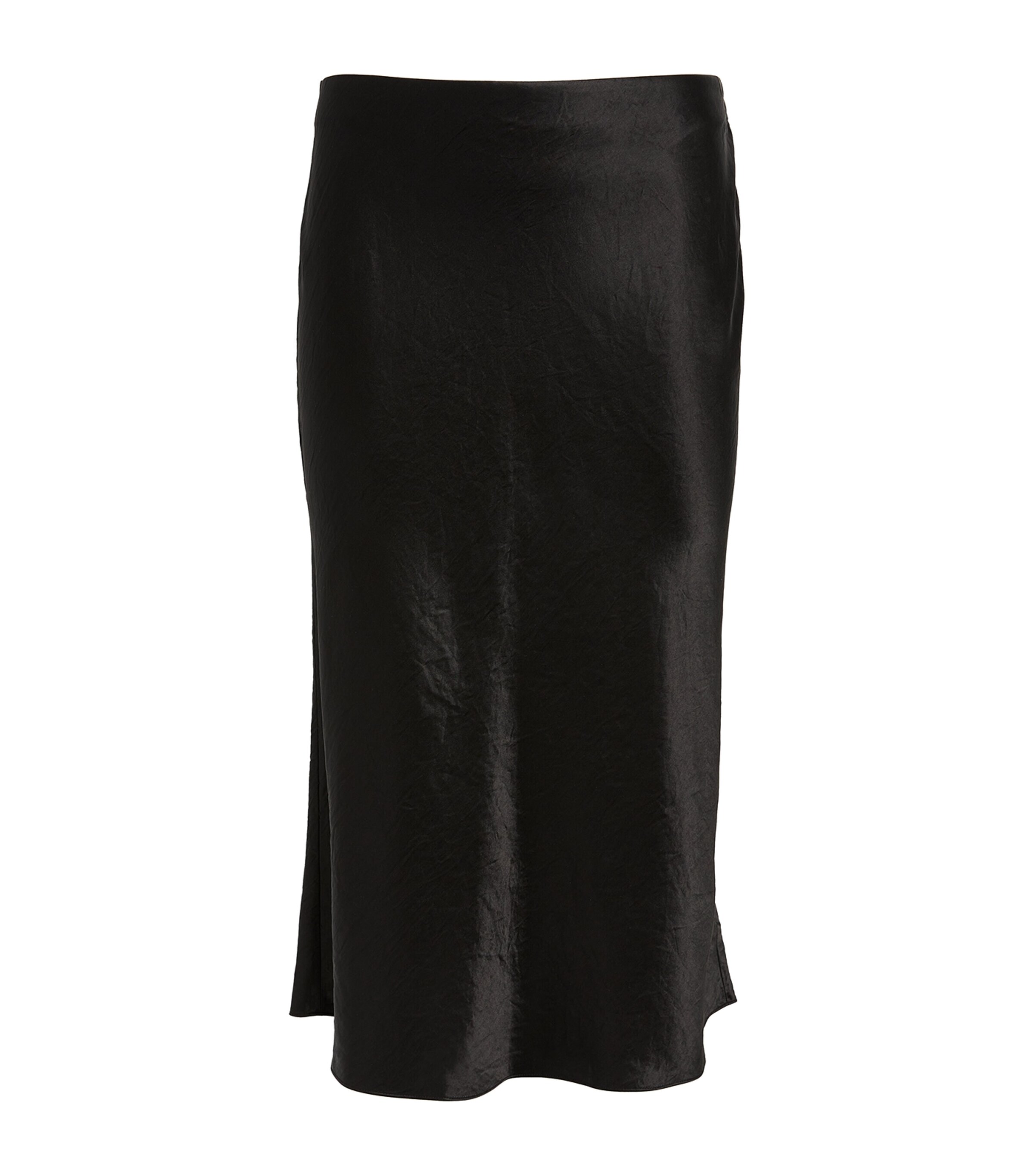Vince Mid-length Black Slip Skirt With Flow In Black