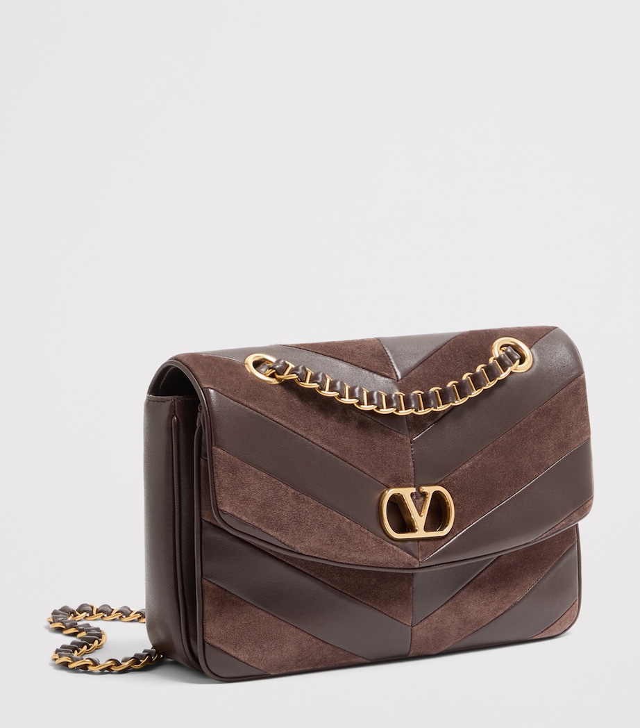Valentino Garavani Womens Lambskin Chevron Djuna Shoulder Bag Image 2