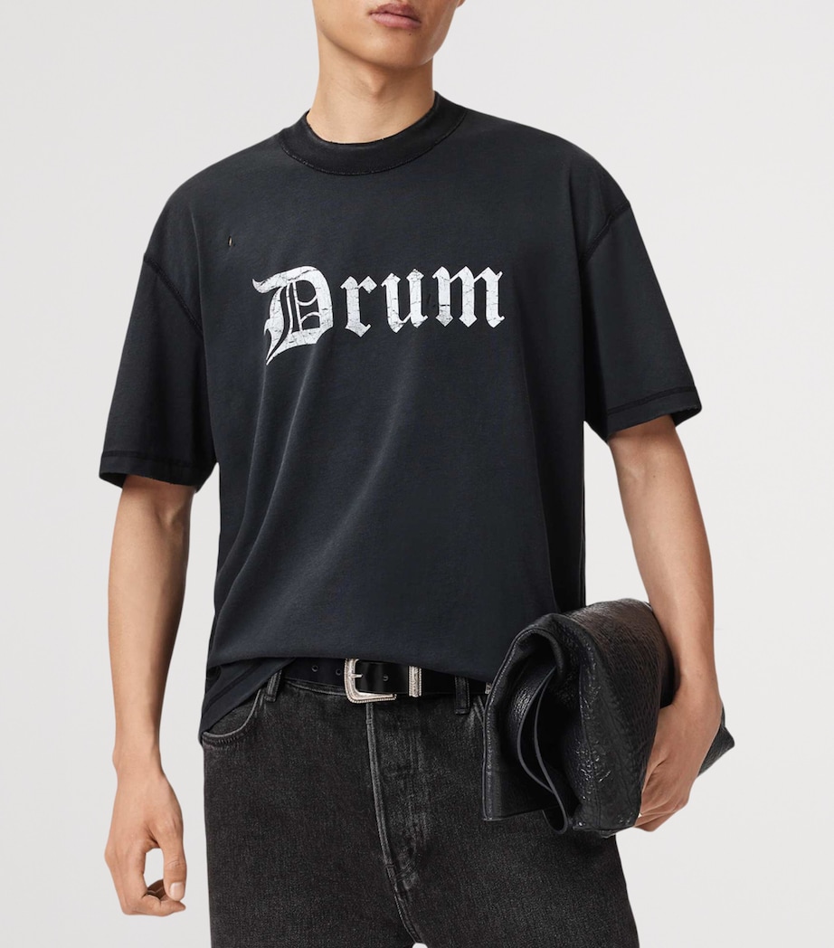 Organic Cotton Snare Cropped T-Shirt WASHED BLACK Image 7