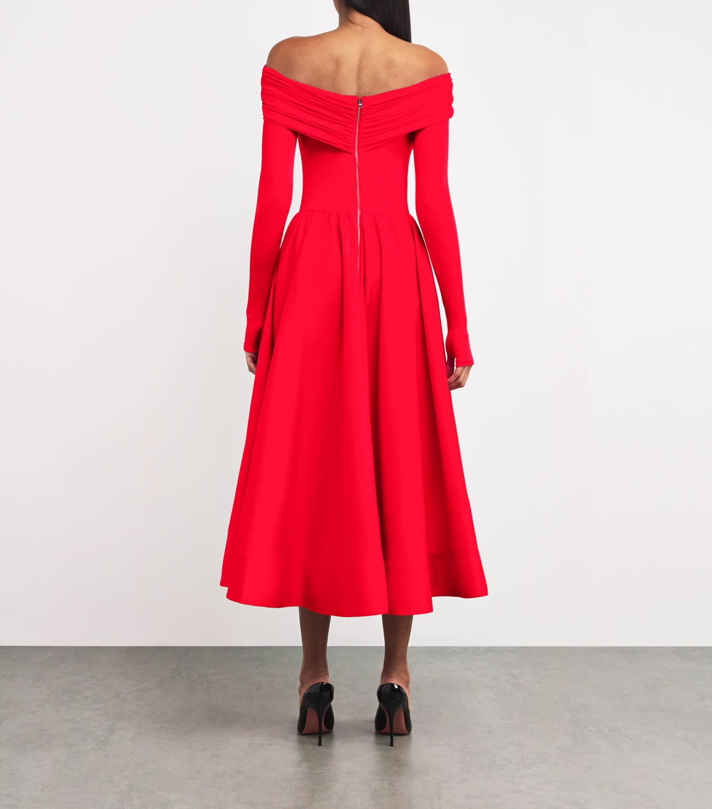 ◆Alice+Olivia NEW◆ストレッチコットン Chara ミディ ドレス◆ Alice+Olivia Stretch-Cotton Chara Midi Dress | Harrods US