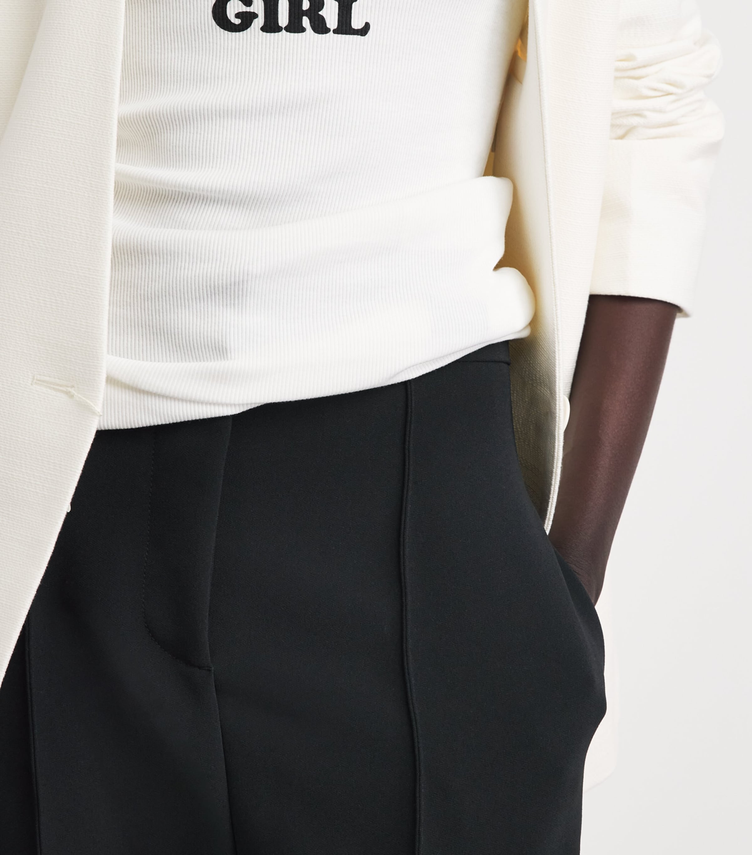 Stella McCartney Womens Crepe Tapered Leggings Black Image 3