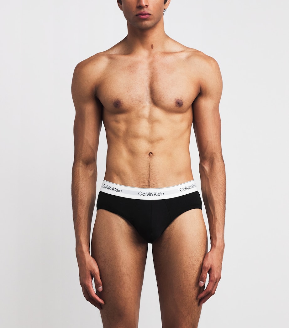 Cotton Stretch Icon Hip Briefs (Pack of 3) BLACK/BIJOU MODERN Image 2