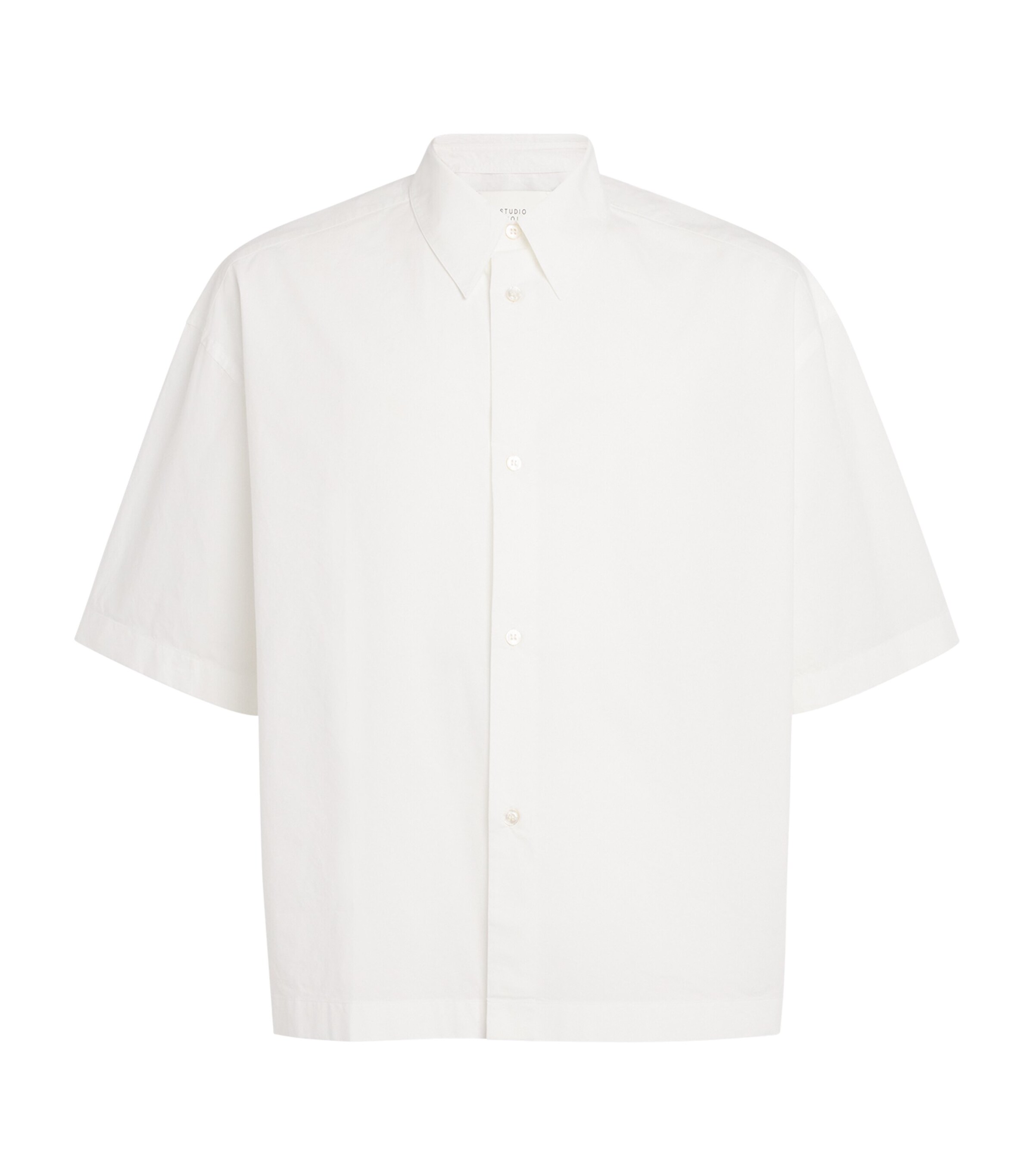 Studio Nicholson Mens Organic Cotton Sorono Oversized Shirt Optic White Image 1