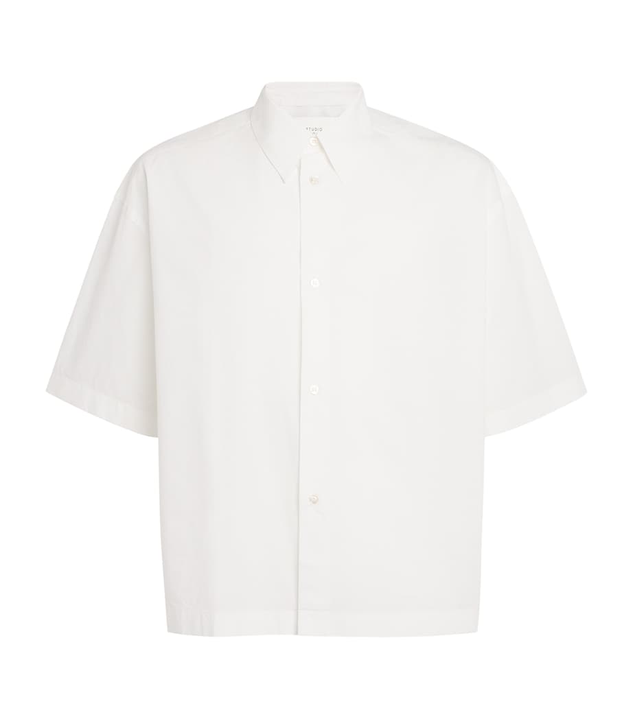 Studio Nicholson Mens Organic Cotton Sorono Oversized Shirt Optic White Image 1