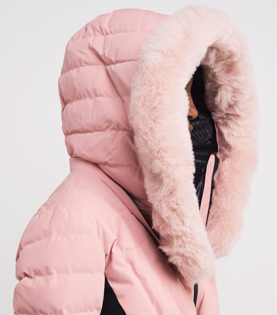 Down Fox Fur-Trim Elita-ZR Ski Jacket BLUSH Image 7