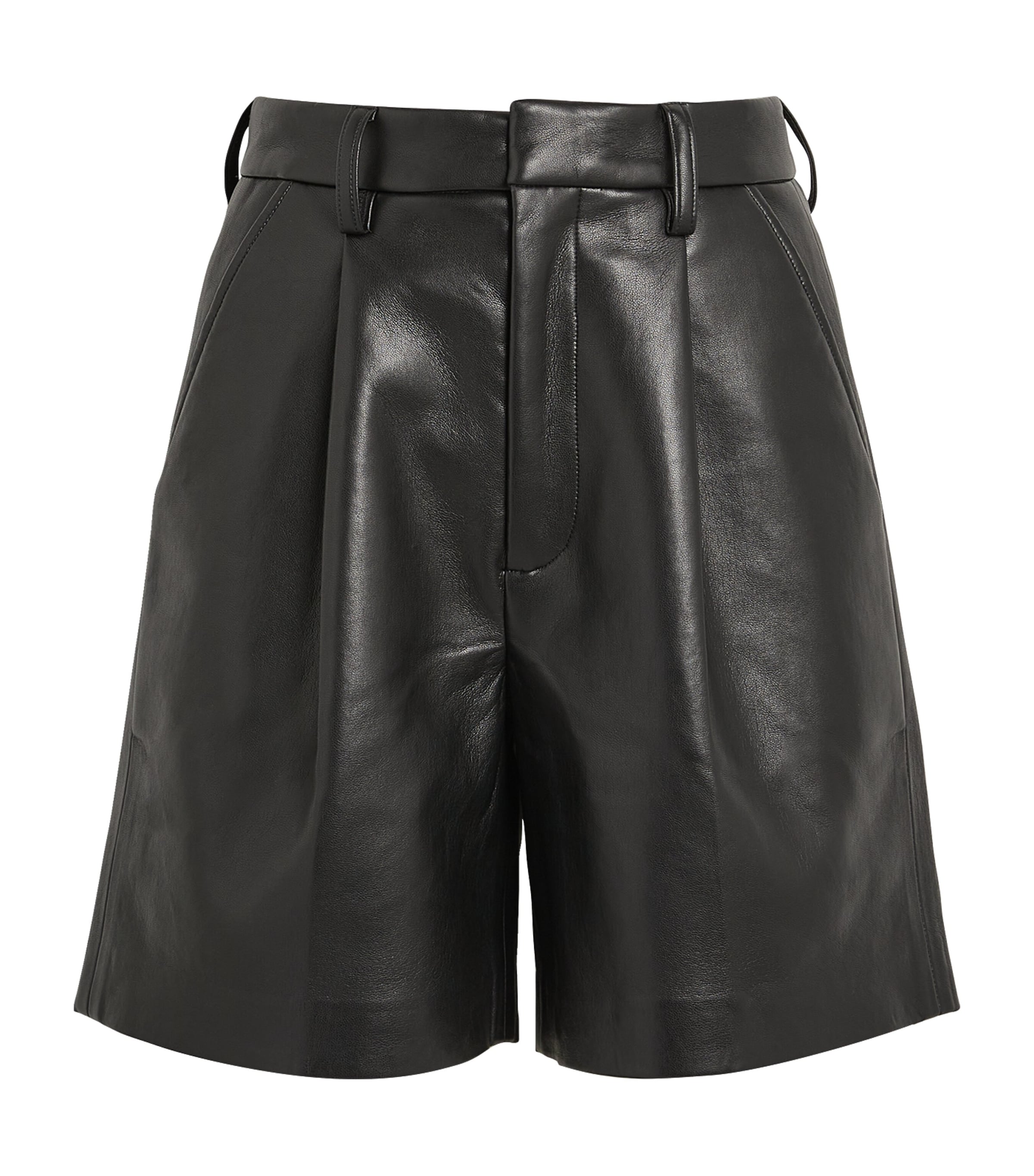 ANINE BING LEATHER-BLEND CARMEN SHORTS