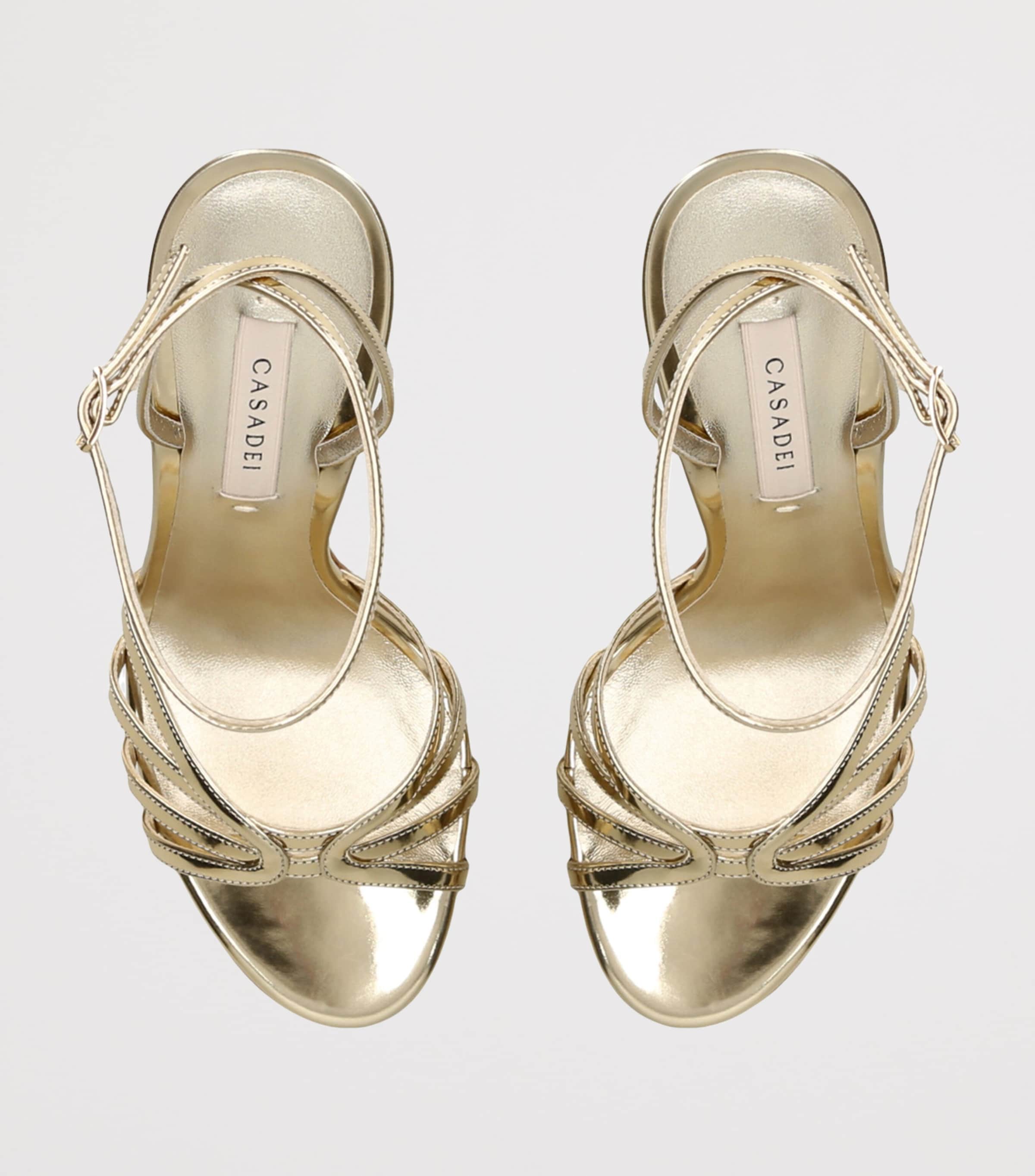 Leather Julia Heeled Sandals 100 GOLD Image 4