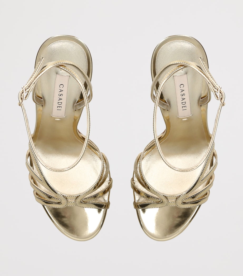 Leather Julia Heeled Sandals 100 GOLD Image 4