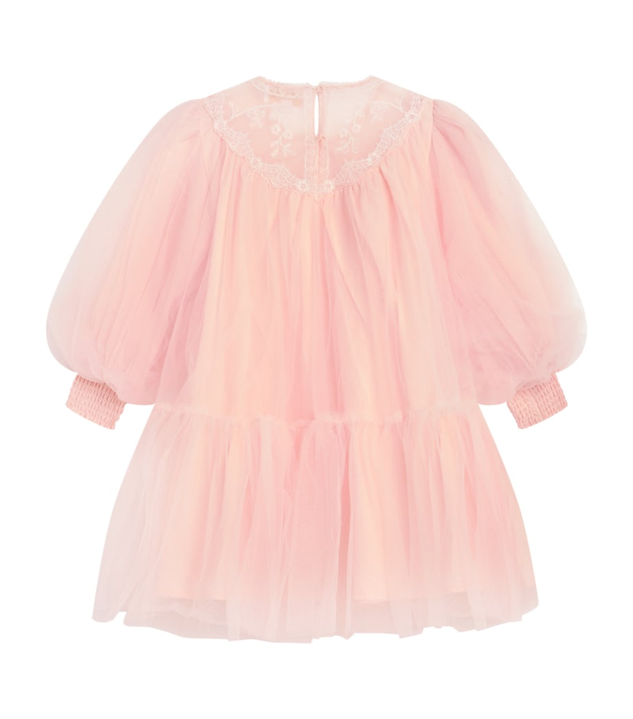 Tulle Vintage-Yoke Smock Dress (4-16 Years) POWDER PINK Image 3
