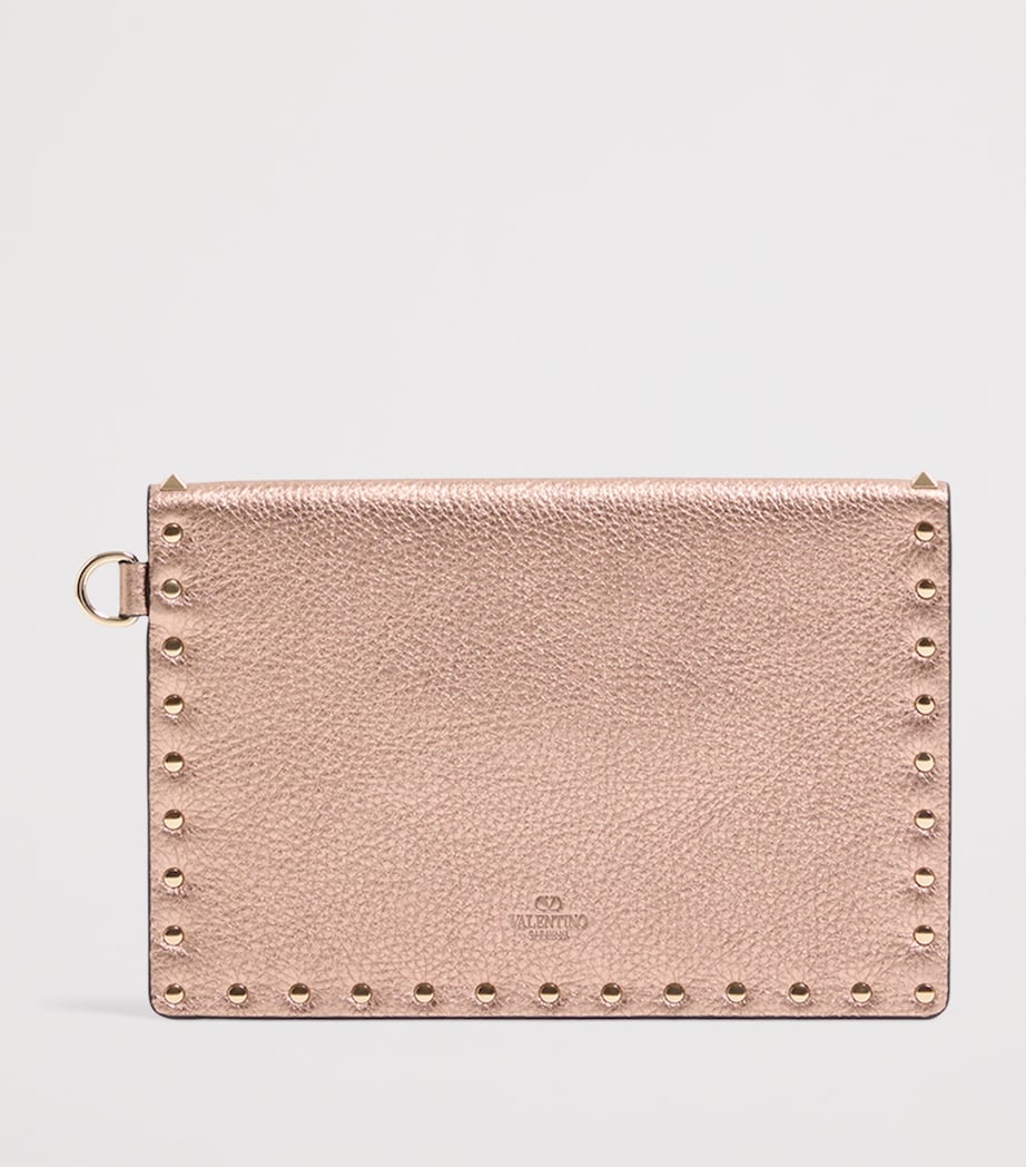 Calfskin Rockstud-Detail Clutch Bag GF9 Image 2