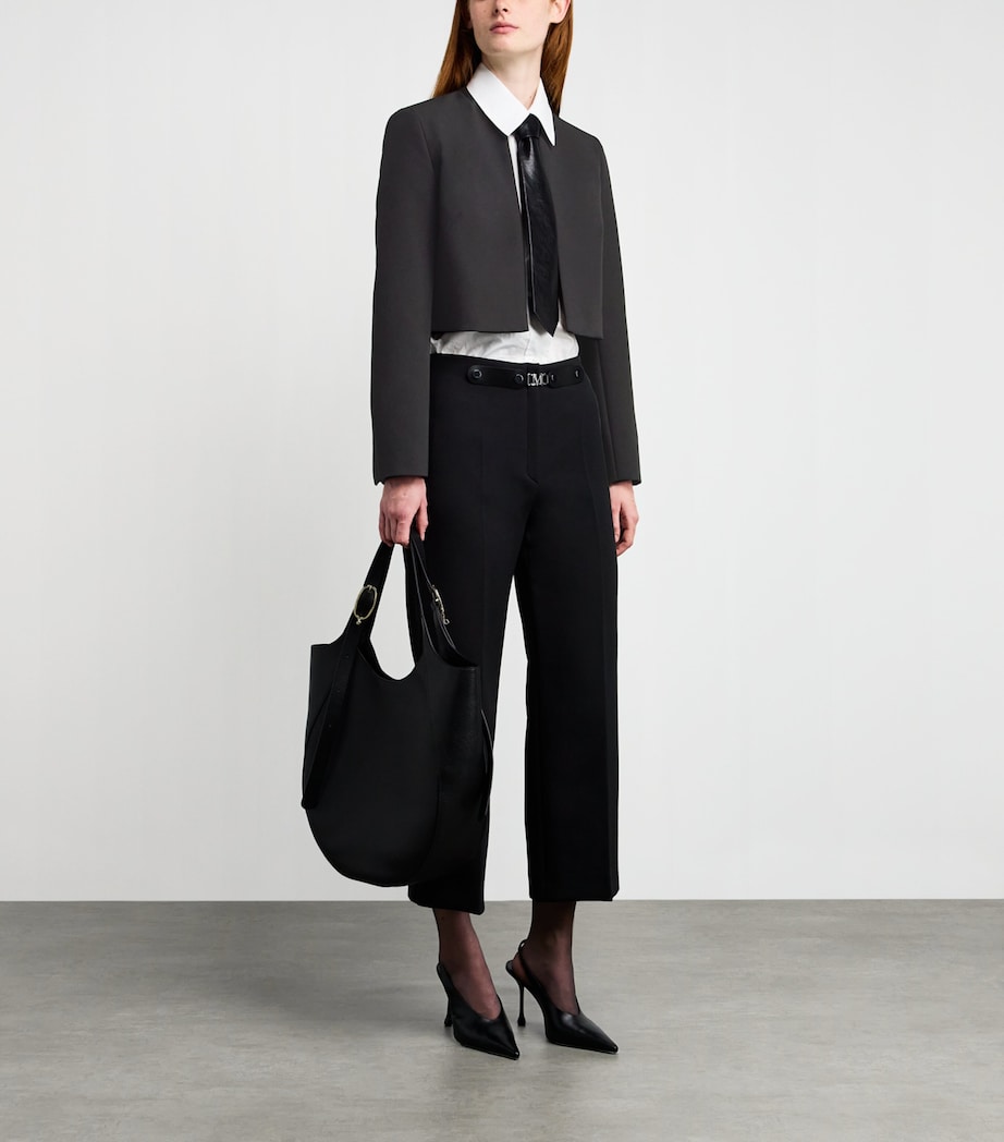 Stretch-Sable Cropped Jacket BLACK Image 2