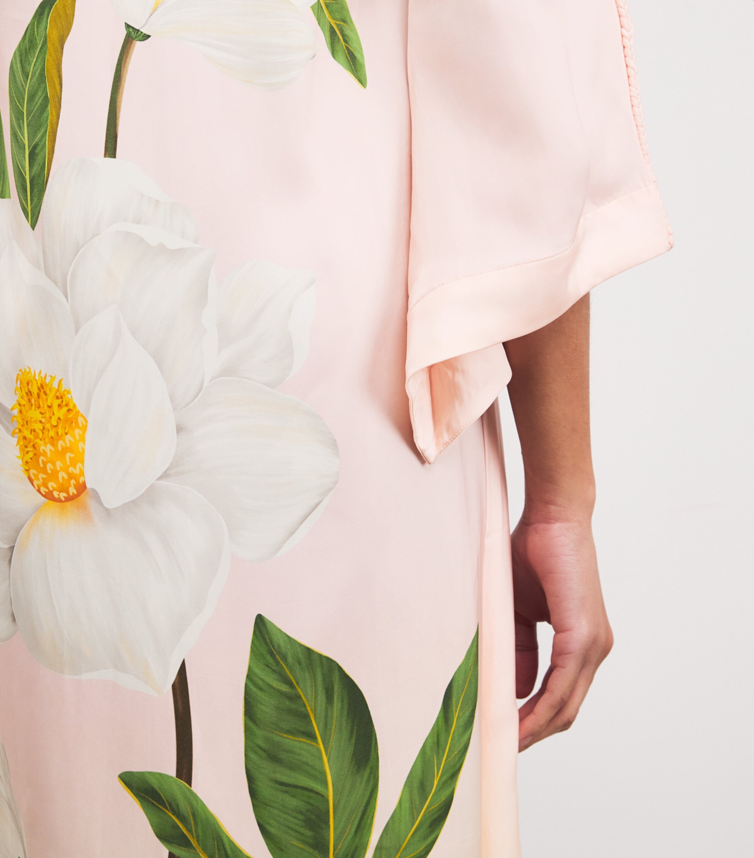 Magnolia Print Maxi Kaftan Dress BLUSH/SAGE GRN OMBRE Image 5