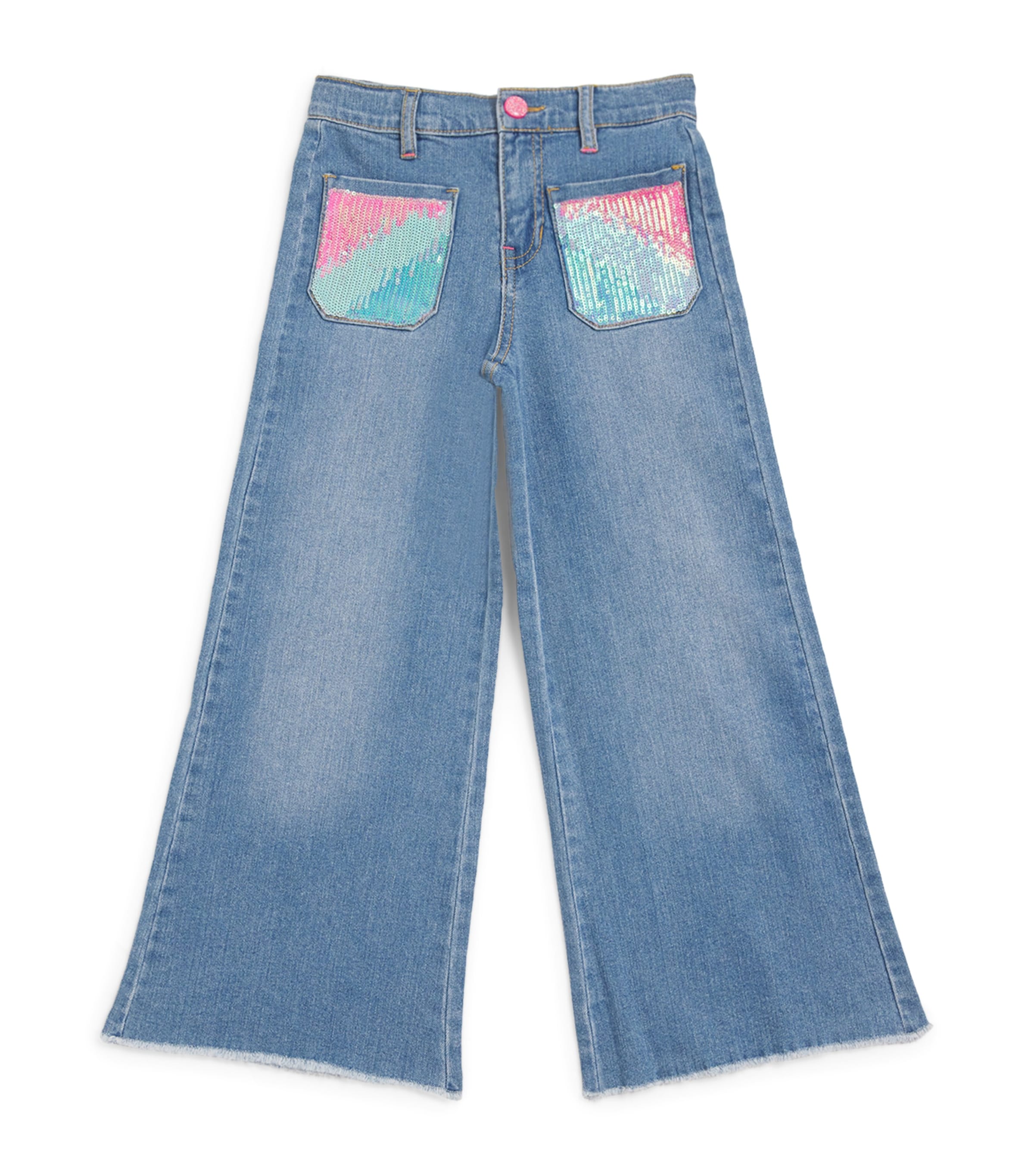 Billieblush Sequin-embellished Jeans In Blue