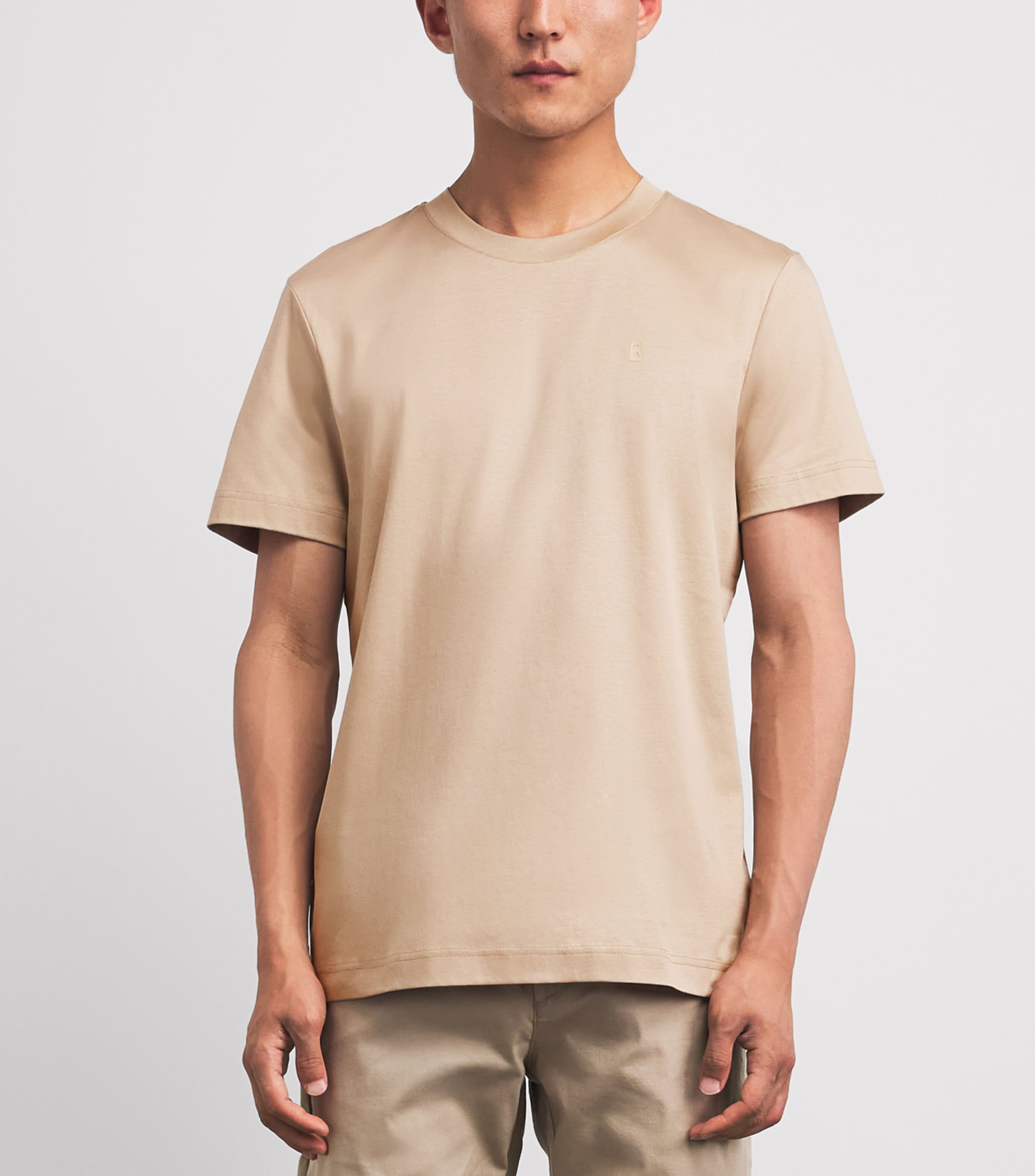 Bogner Mens Cotton Logo Ryan T-Shirt Beige Image 4