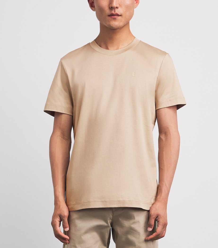 Bogner Mens Cotton Logo Ryan T-Shirt Beige Image 4