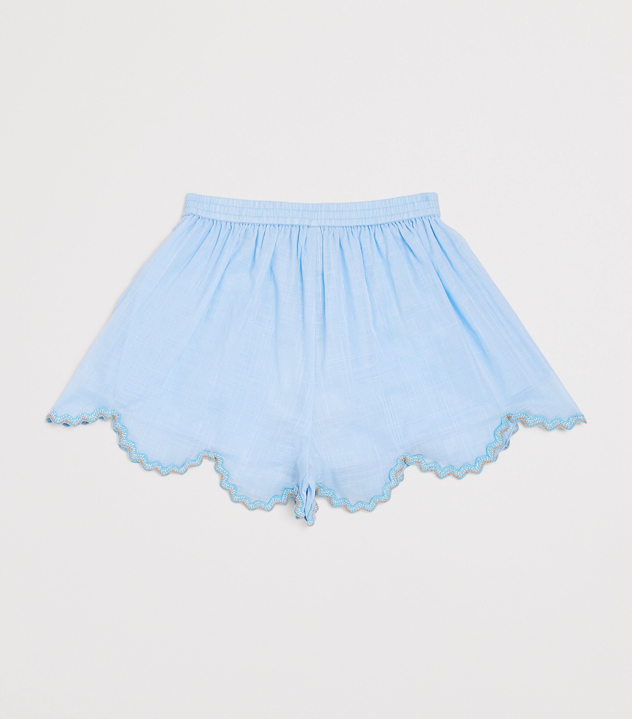 ショートパンツ Zimmermann Cascadian Tuck Light Blue Ramie Shorts 0400021090716_PINKFLORAL?wid=