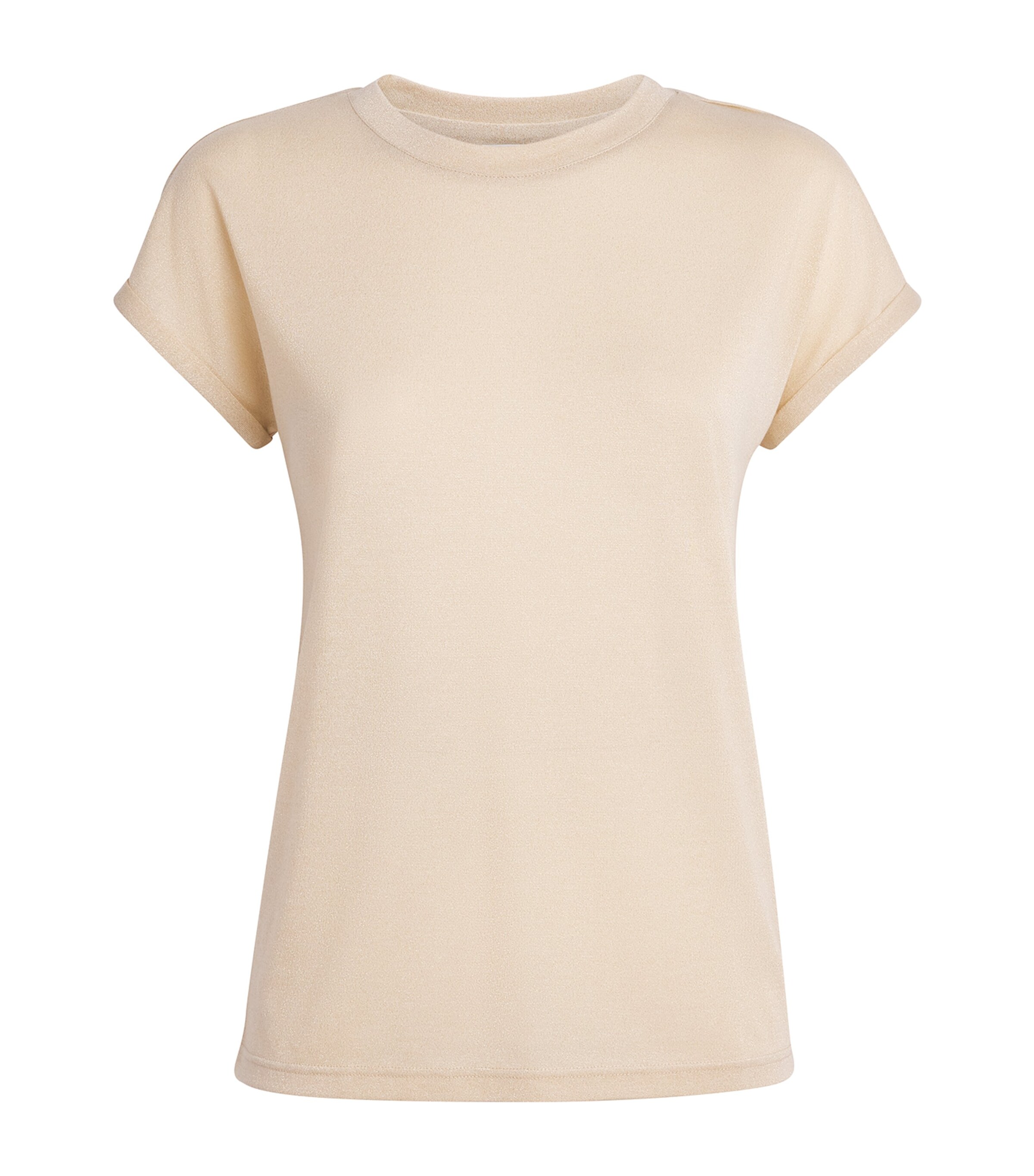 Eleventy Womens Metallic-Thread T-Shirt Sabbia Image 1