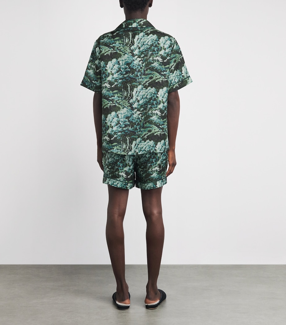 Olivia von Halle Mens Silk Twill Forest Elordi Pyjama Set Linden Image 4