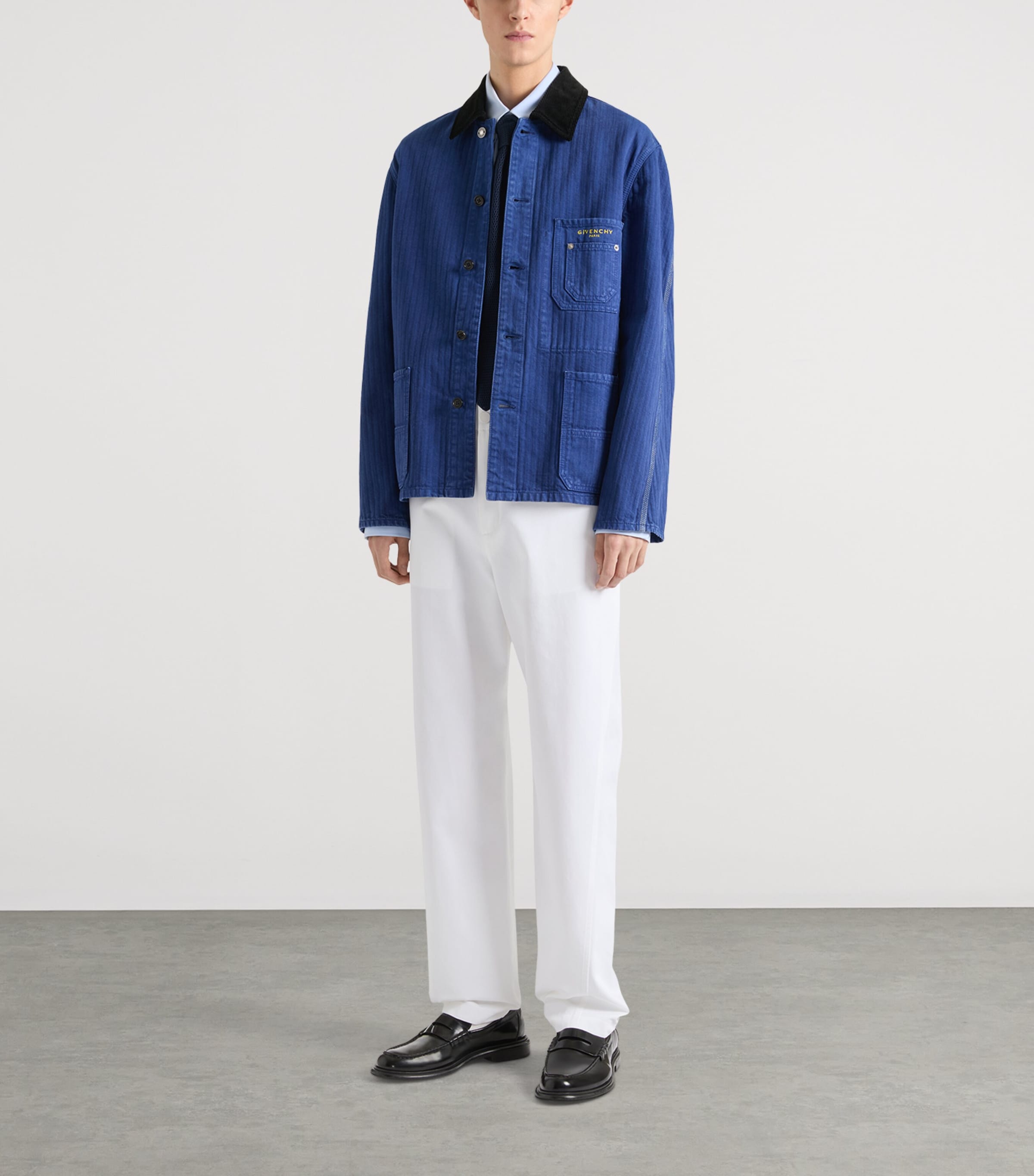 Givenchy Mens Herringbone Denim Jacket Image 2