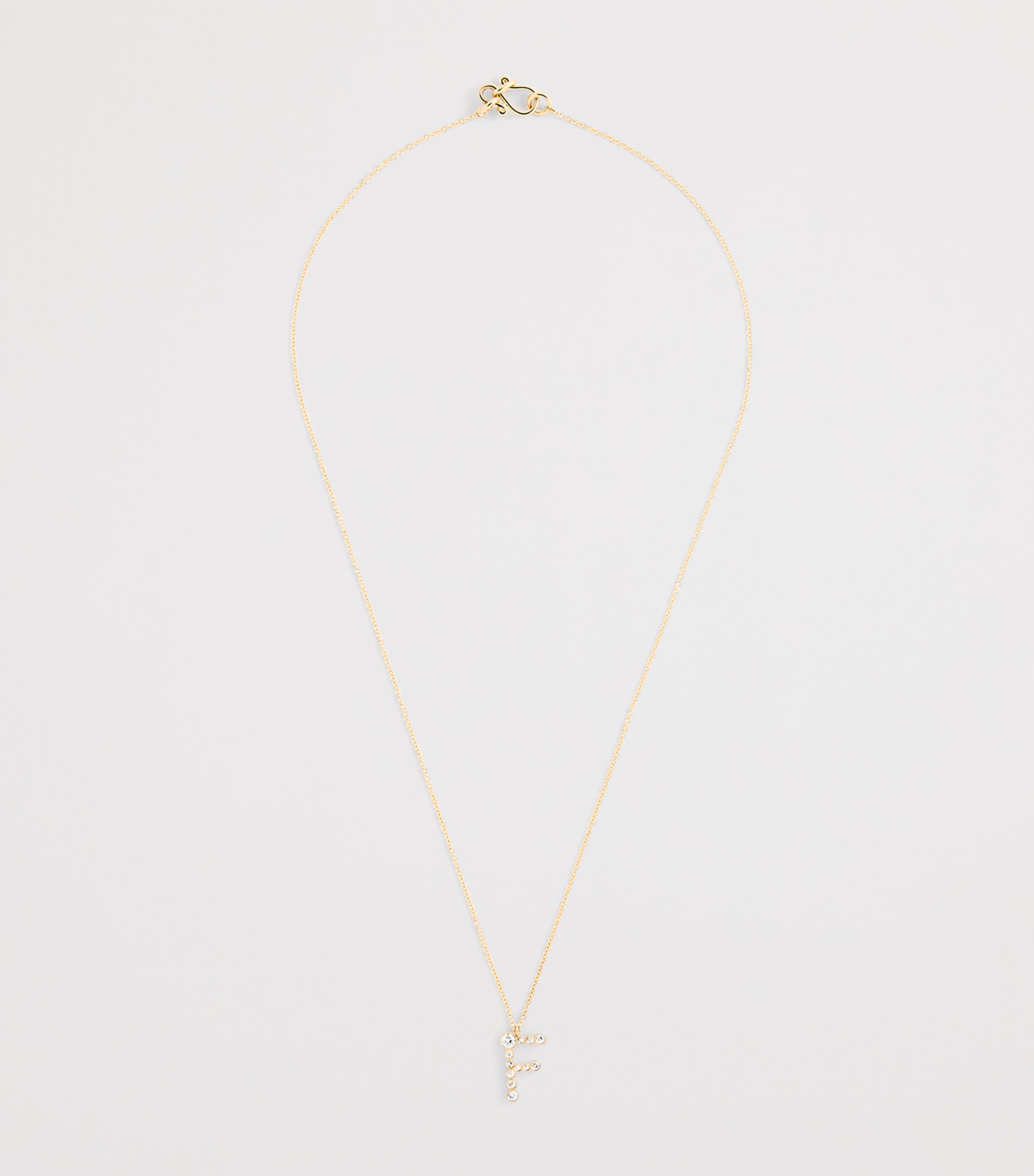 Yellow Gold and Diamond Soprano 'F' Necklace YELLOW GOLD Image 3