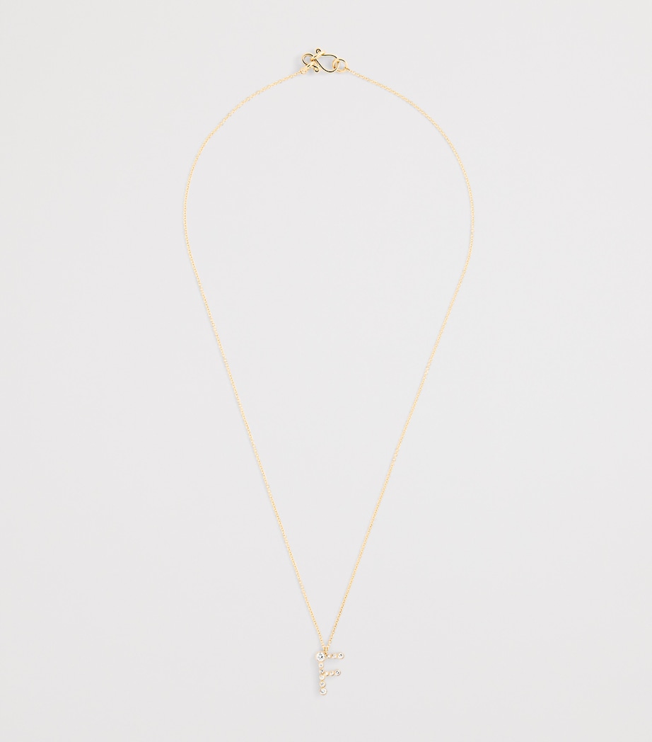 Yellow Gold and Diamond Soprano 'F' Necklace YELLOW GOLD Image 3