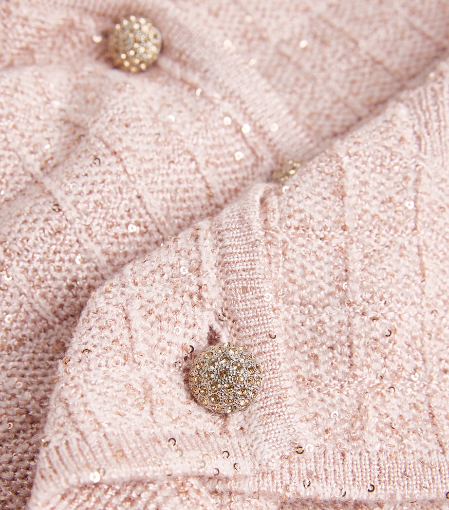 Alessandra Rich Womens Sequin-Embellished Cardigan Pink Image 6