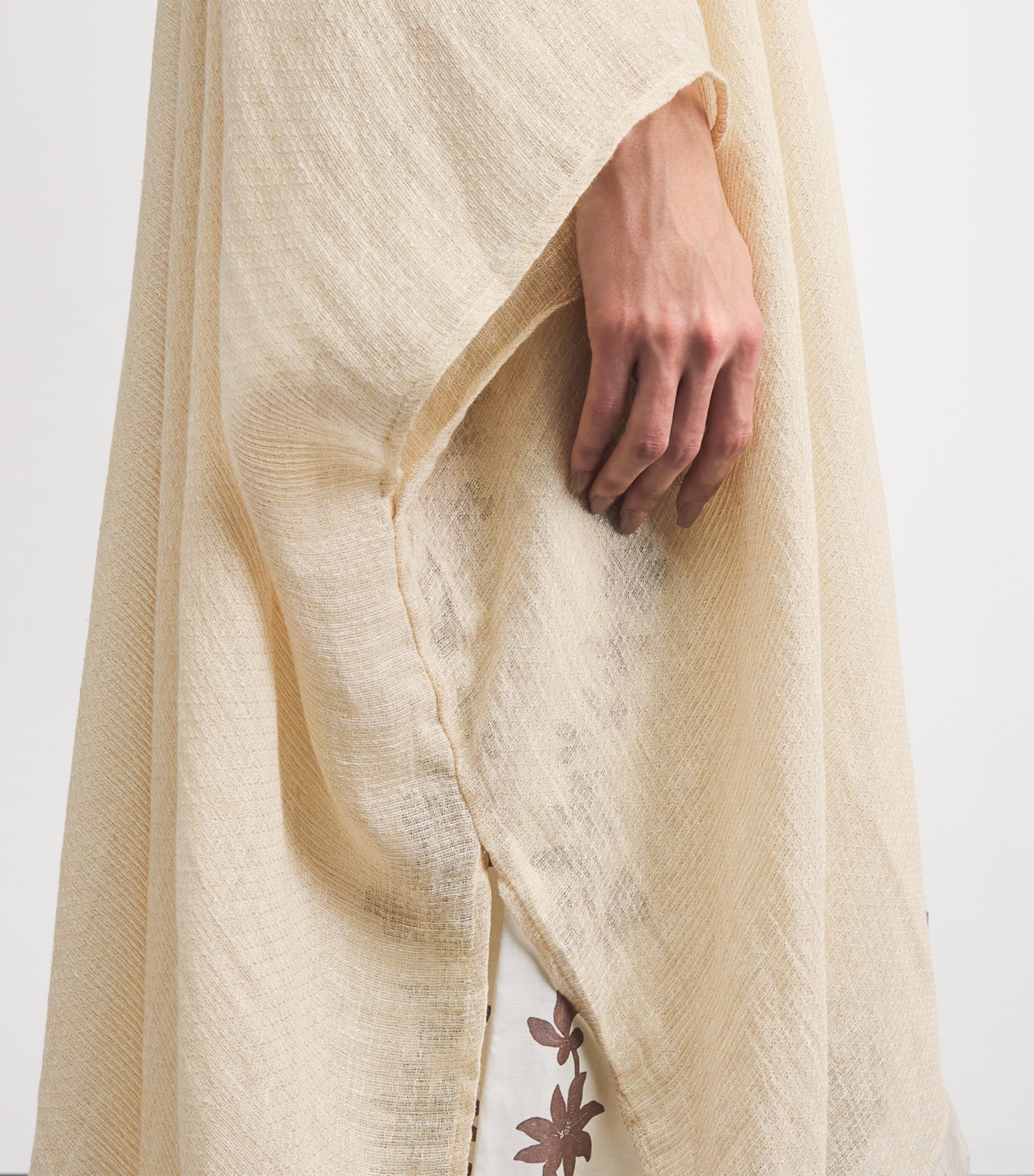 Fabiana Filippi Womens Linen-Blend Shawl Cloak Burro Image 3