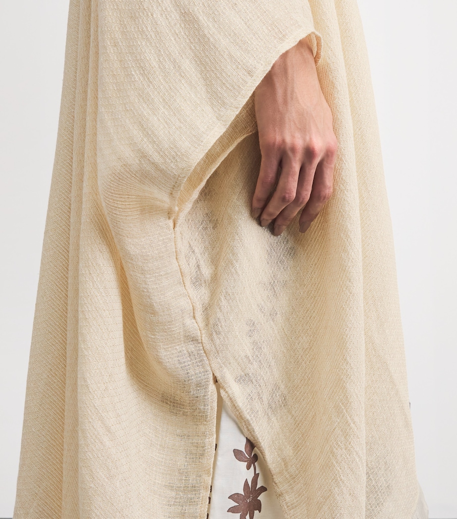 Fabiana Filippi Womens Linen-Blend Shawl Cloak Burro Image 3
